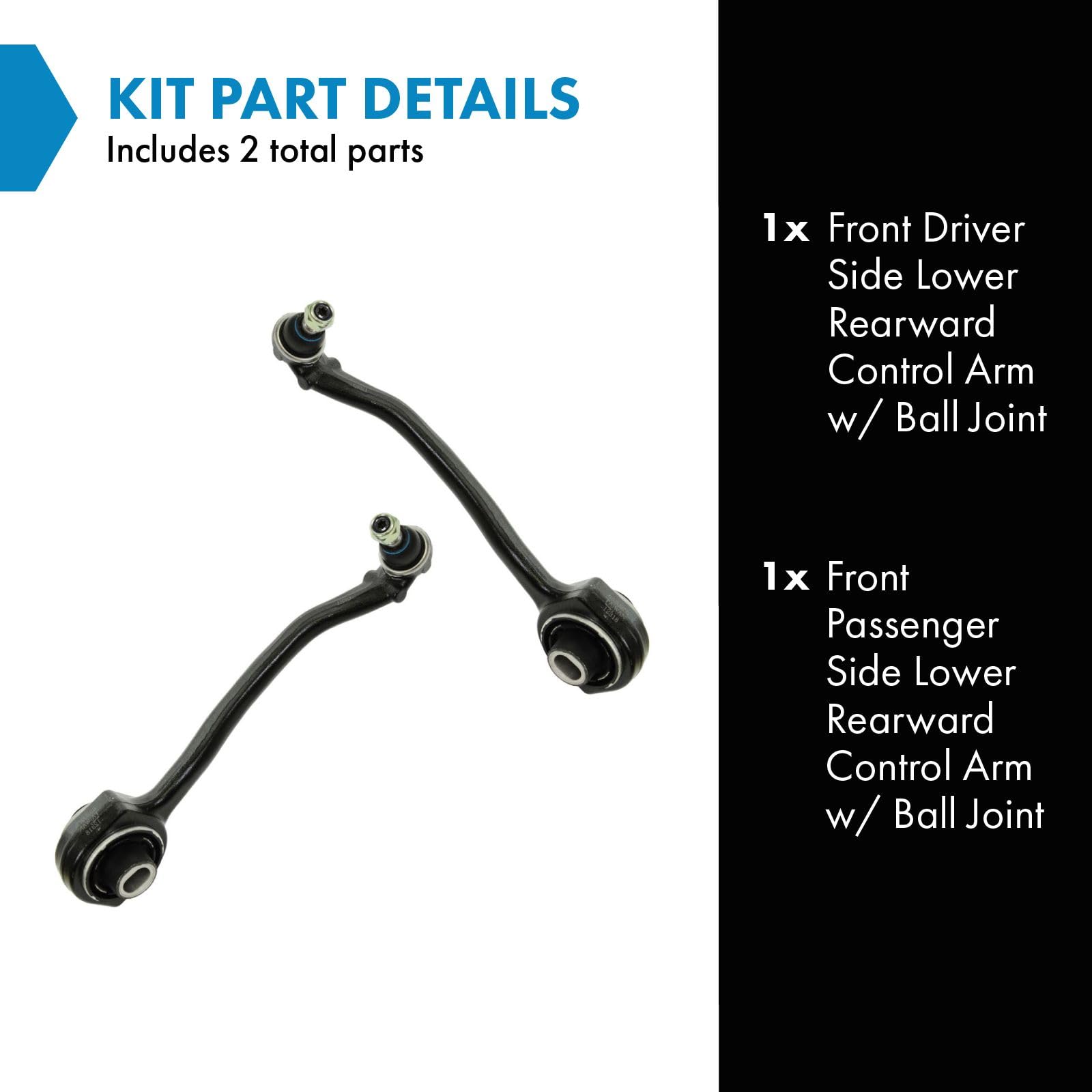 Trq Front Lower Control Arm With Ball Joint Set Compatible With 01-13 Mercedes-Benz