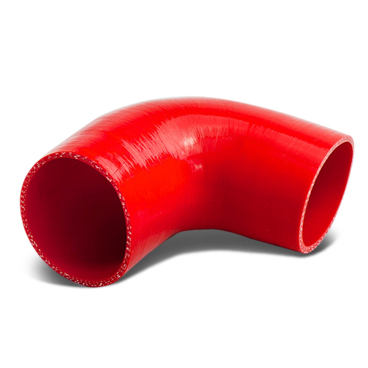 Auto Dynasty 2.5 Inches 90 Degree Elbow Turbo/Intercooler/Intake Piping Coupler Silicone Hose, (Red)