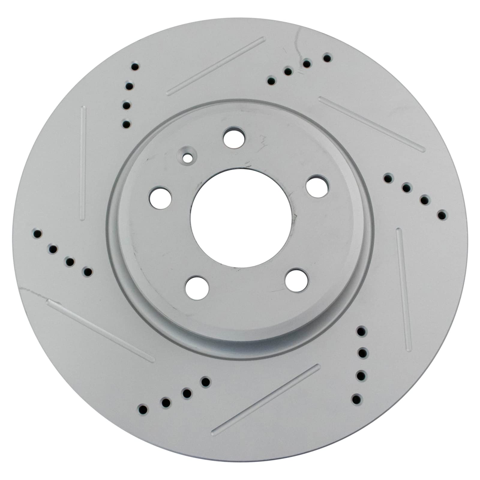 Trq Front Performance Brake Rotors Set Premium G-Coated Cross Drilled & Slotted Compatible With 2009-2011 Audi A4 A4 Quattro 201