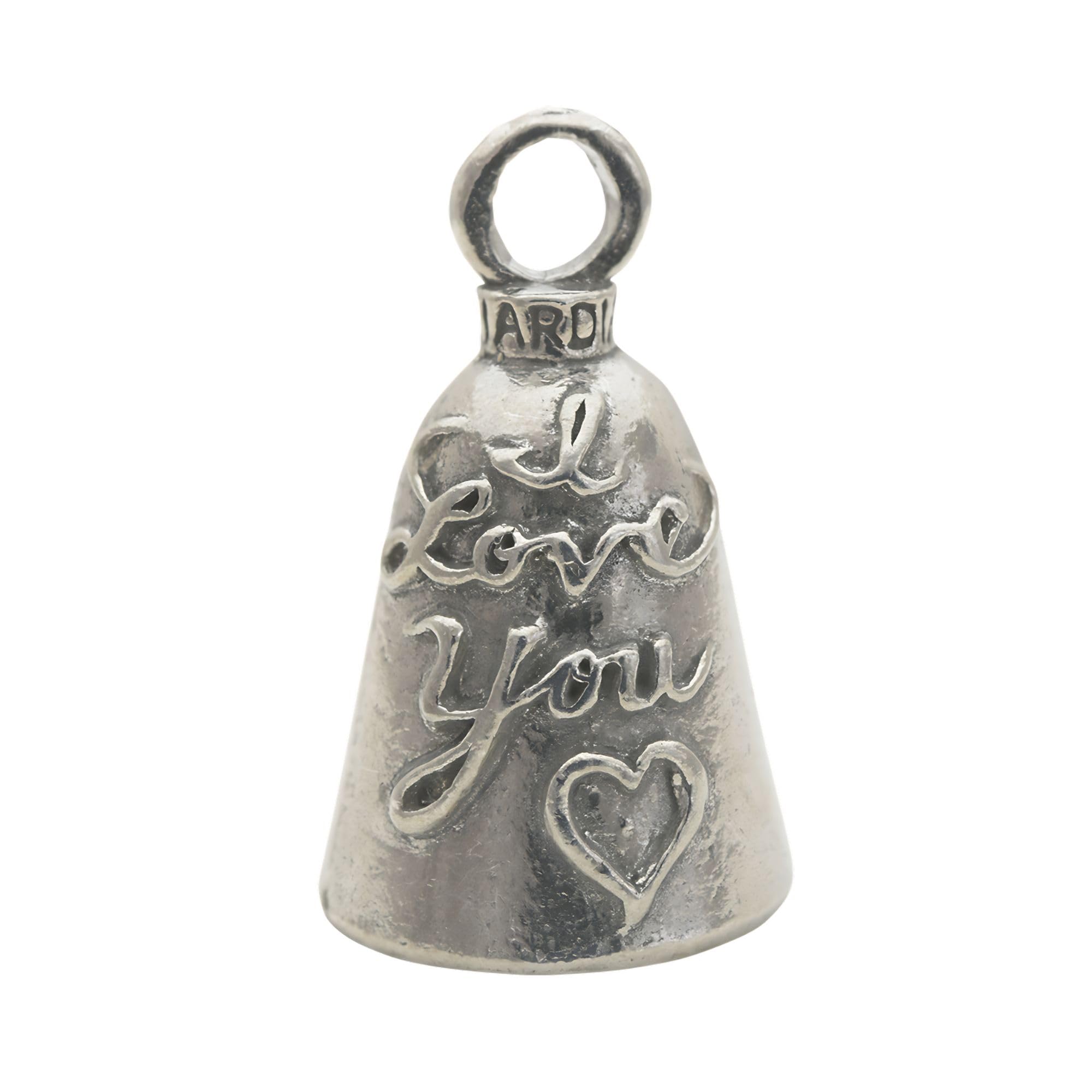 Guardian Bell I Love You Good Luck Bell W/Keyring & Black Velvet Gift Bag | Motorcycle Bell | Lead-Free Pewter | Good Luck Gift To Friends & Family | Bike Bell | Made In Usa
