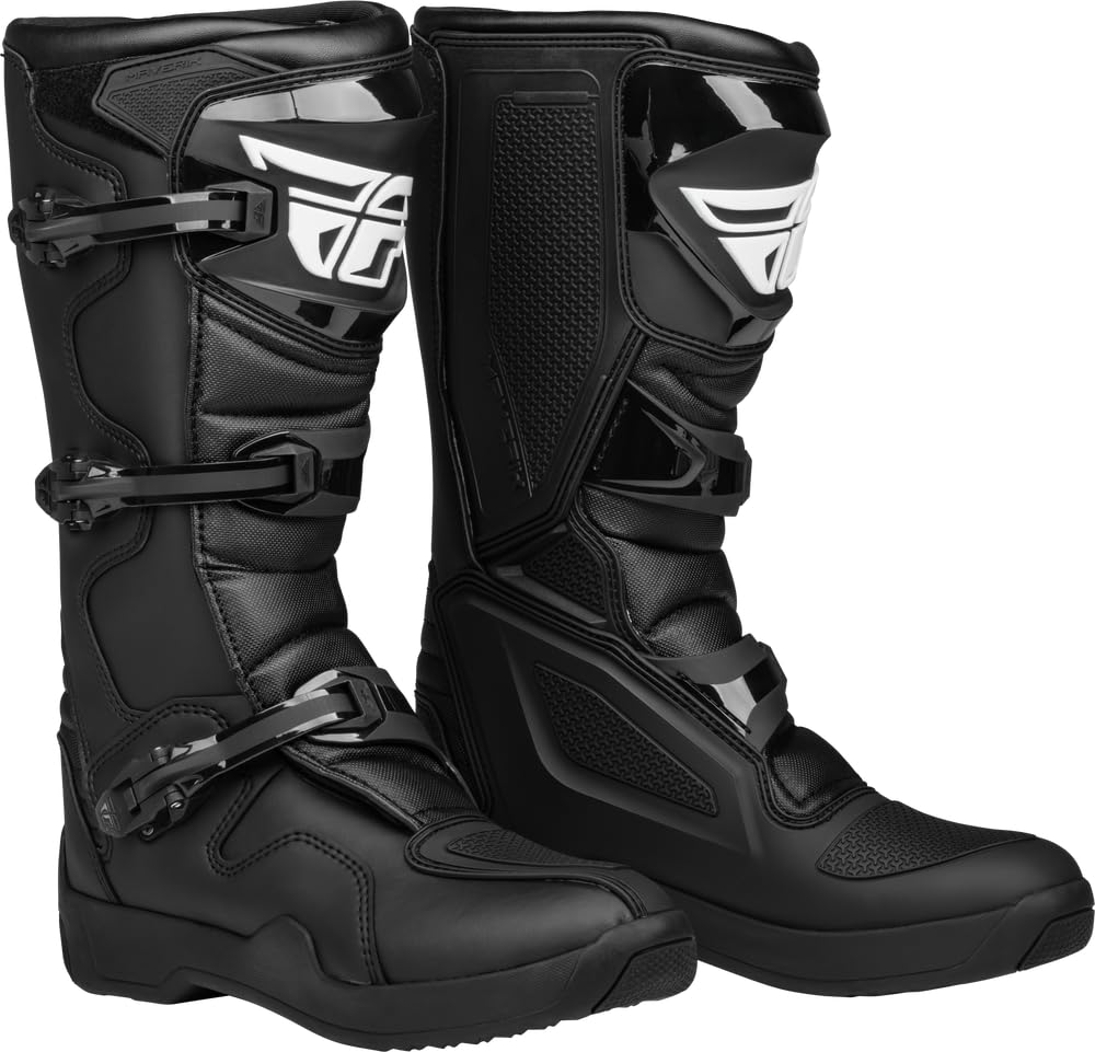 Fly Racing Maverik Lt Motocross Boots (Black/Black Lt, Us 14)