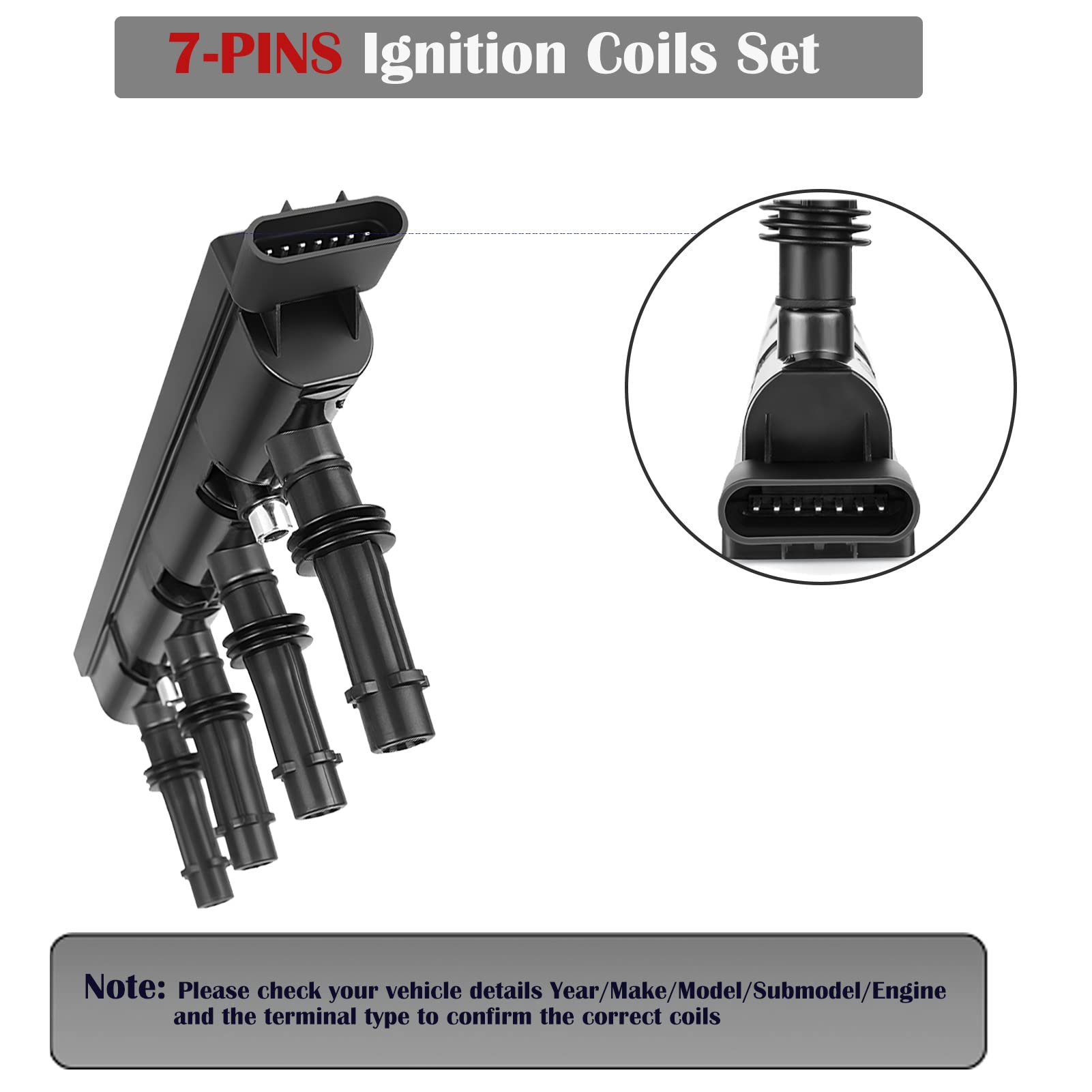 Ignition Coil Pack Fits For L4 1.4L Chevy Cruze Sonic Trax Volt Buick Encore Cadillac Elr 2011 2012 2013 2014 2015 2016 2017 2018 Coil Replaces# D521C Uf669 55577898