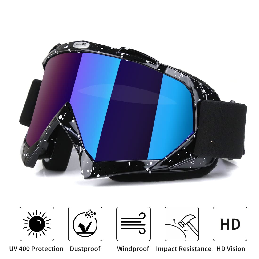 Jamiewin Atv Goggles For Dirt Bike, Motorcycle, Motocross, Utv, Mx, Offroad Riding - Anti Uv, Dustproof, Anti Fog, Racing, Skiin