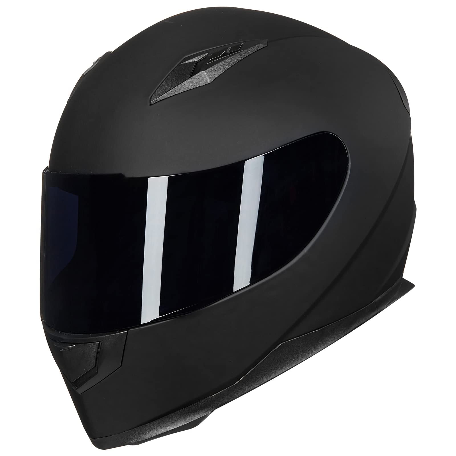 Ilm Full Face Motorcycle Street Bike Helmet With Removable Winter Neck Scarf + 2 Visors Dot Model-Jk313 (S, Matte Black)