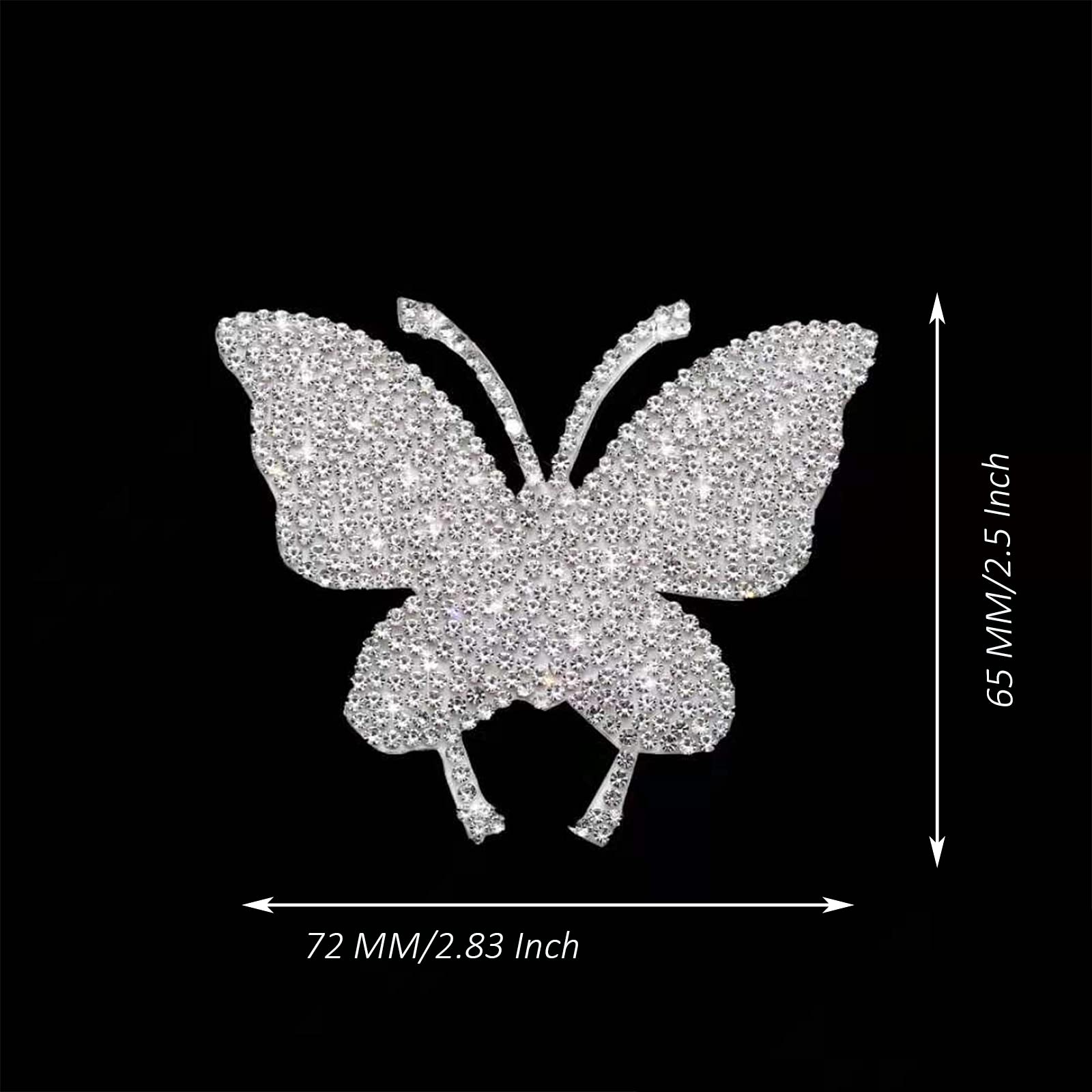 Hungmieh 2 Pcs Car Decals For Women, Bling Rhinestone Butterfly Stickers With Self-Adhesive Backing For Car Interior&Exterior Wi