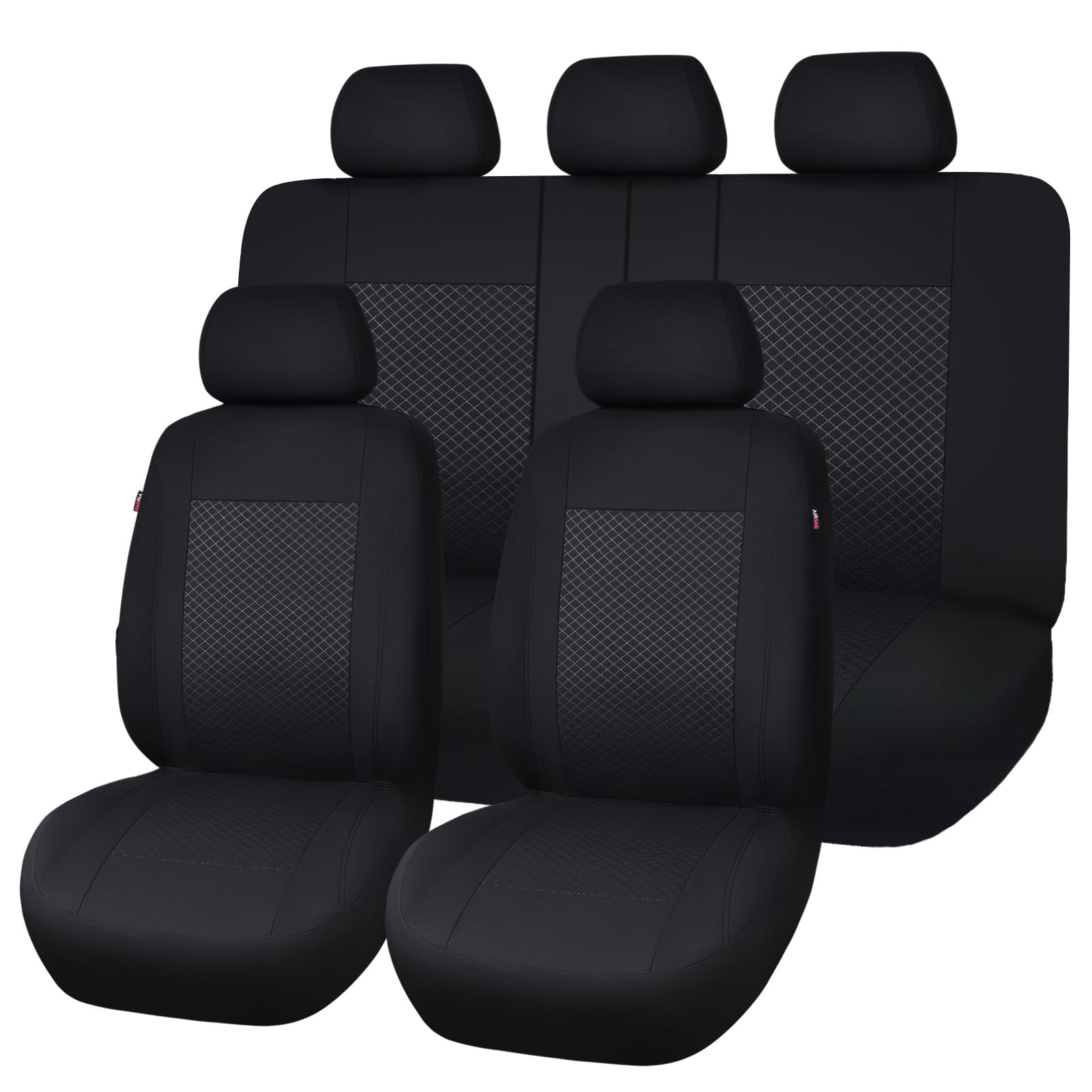 Flying Banner car seat Covers Full Set Velvet Cubic Stamp Breathable Rear Bench Split Black Gray Beige tan 40/60 50/50 60/40 (Fu