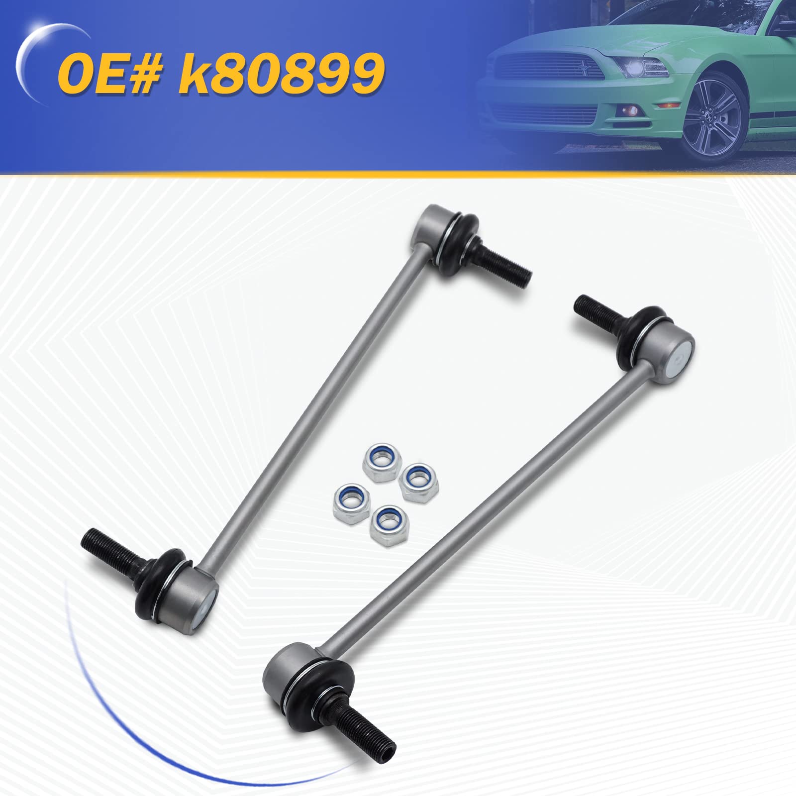 Zinc-Nickel Alloy Front Stabilizer Sway Bar Links For 2005 2006 2007 2008 2009 2010 2011 2012 2013 2014 Ford Mustang 4R3Z5K483Aa