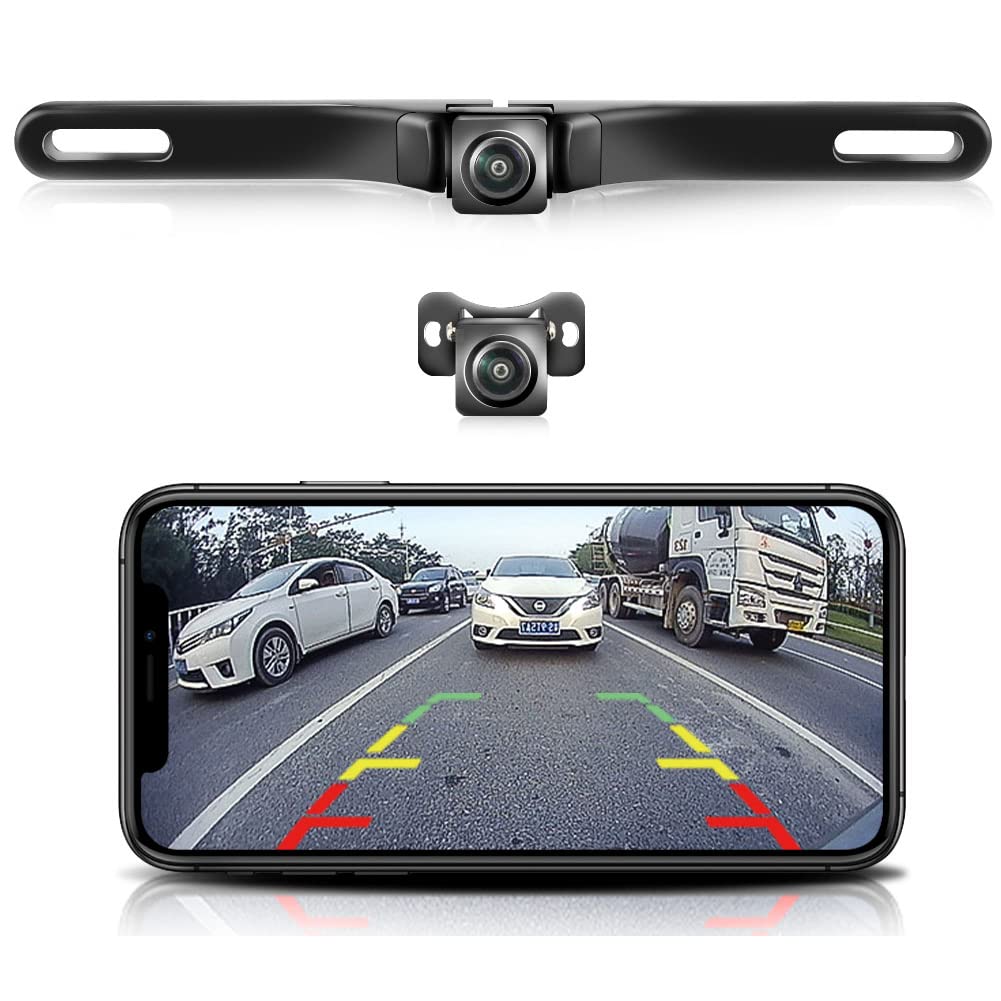 Wifi Car Wireless Backup Camera, Greenyi 5G 720P Hd Car License Plate Rear/Front View Reverse Camera For Iphone Ipad Android Sma
