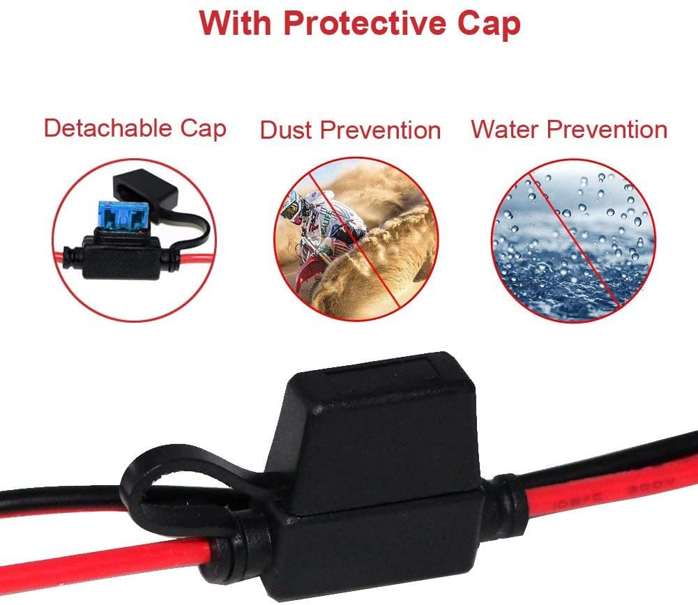 SPARKING 12FT 12V Female Car Cigarette Lighter Socket Extension Cord with Battery Alligator Clips Car Battery Clip-on Extension