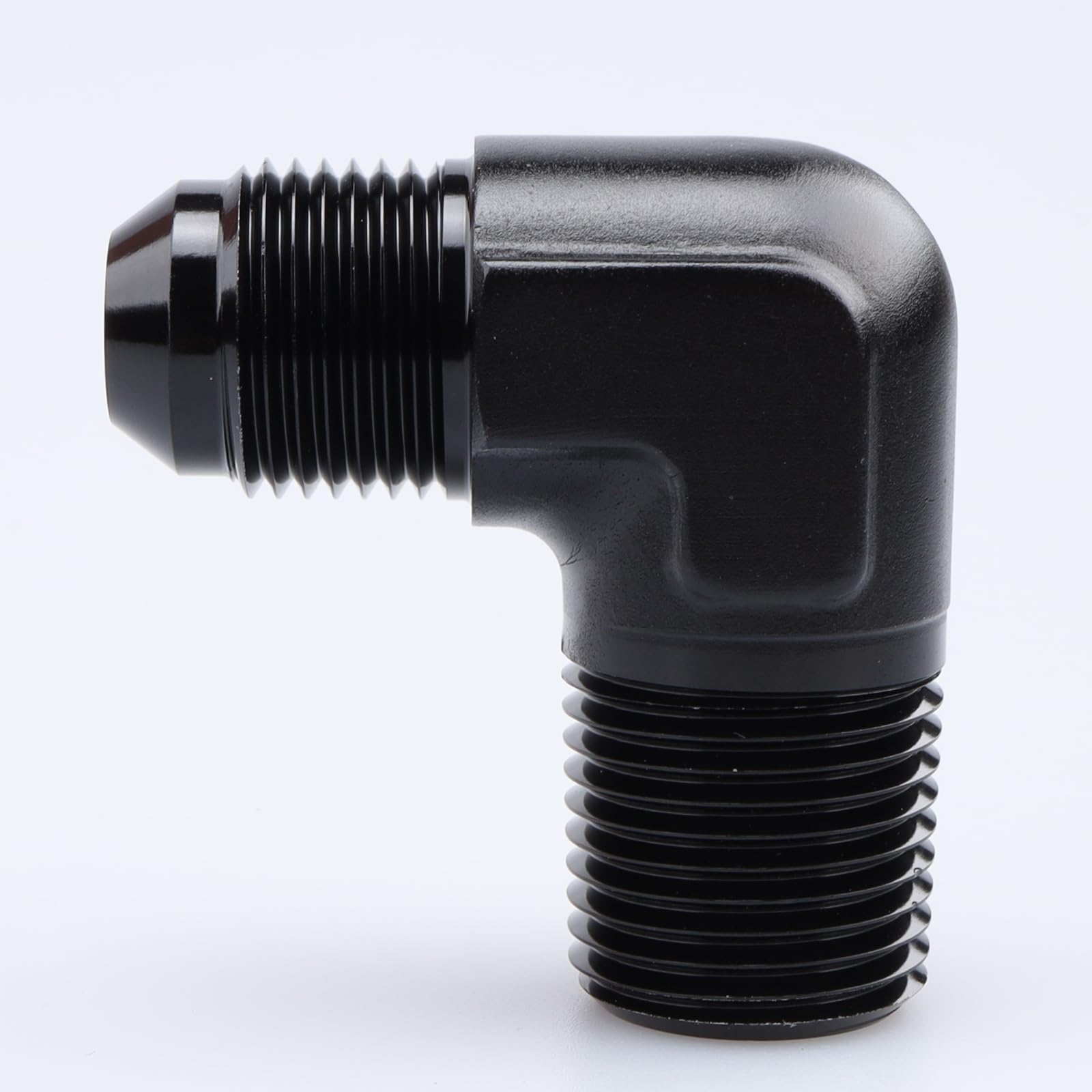 Ac Performance 90 Degree Elbow -6 An Male To 3/8'' Npt Male Fitting Adapter Connector Aluminum Black