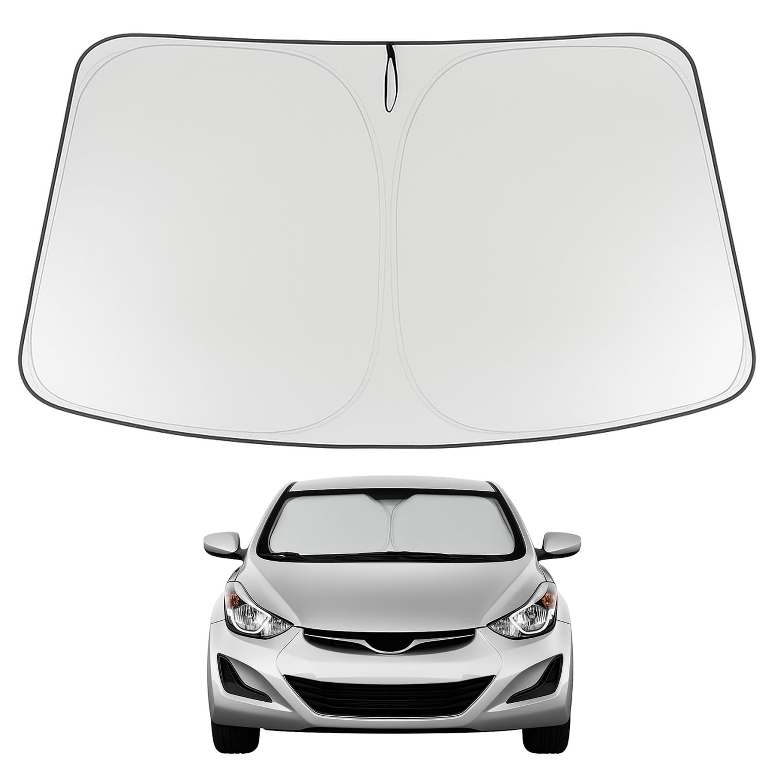 Proadsy 2025 Upgrade Windshield Sun Shade Custom Fit 2011-2016 Hyundai Elantra Foldable Front Sunshade Protector Sun Visor Block