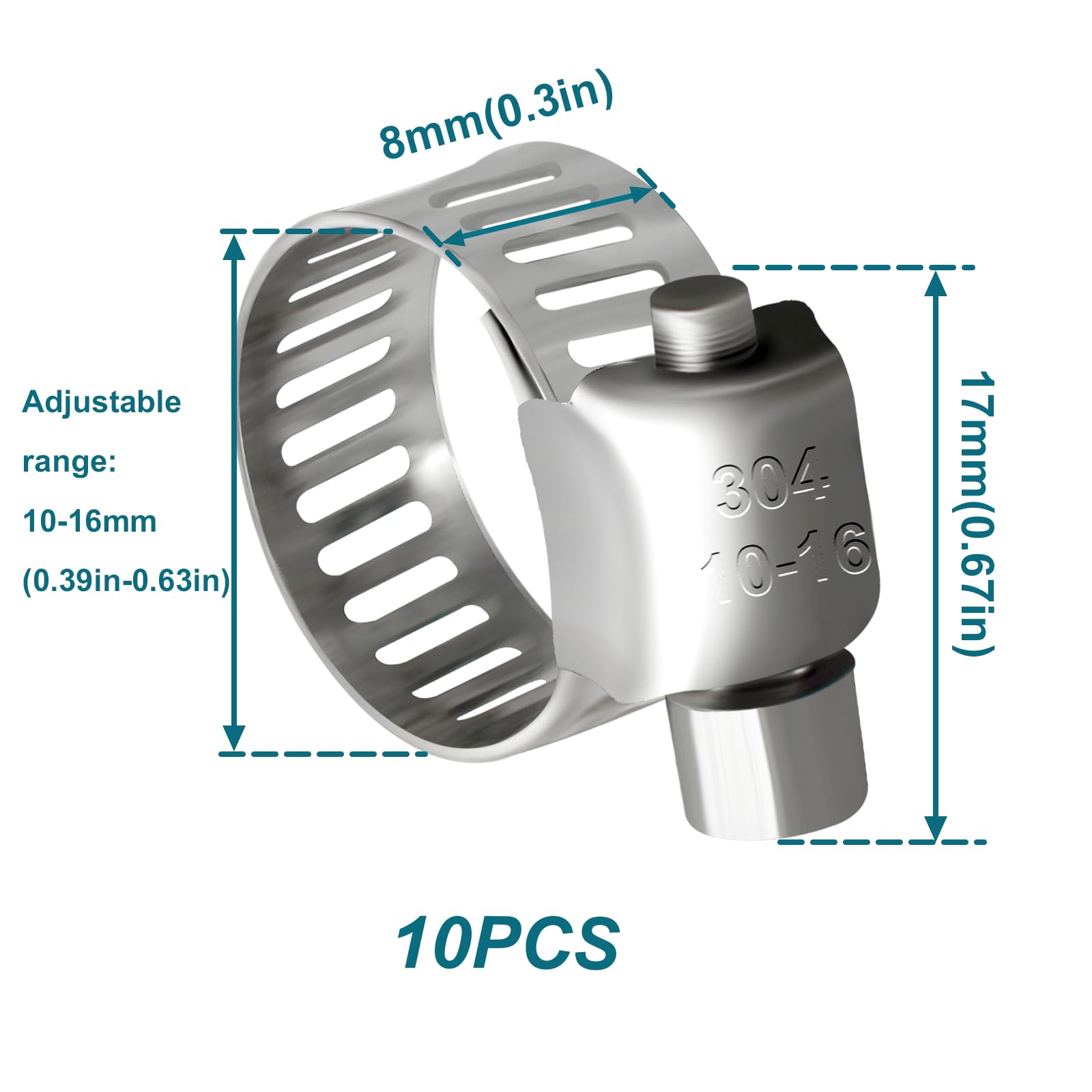 Housun Fuel Line 5/16 Inch Id, Fuel Hose 10Ft, J30R7 Fuel Line Hose Nbr With 10 Clamps.