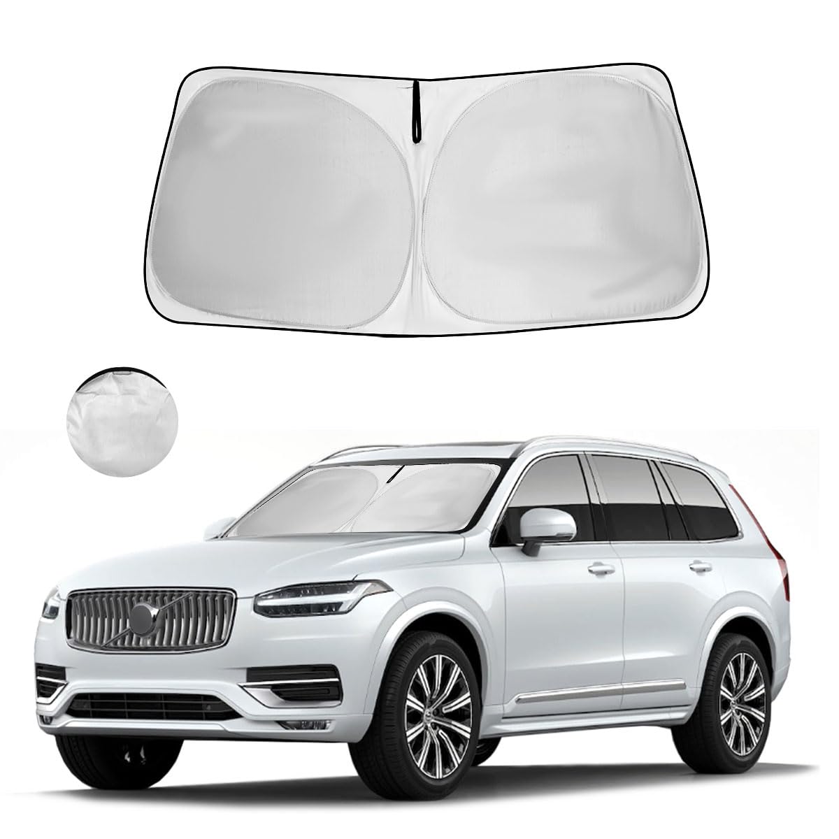 Hohuigo Windshield Sun Shade For Volvo Xc90 2016-2025 Custom Fit Front Xc-90 Window Sunshade Fodable Car Sun Visor Uv Protector