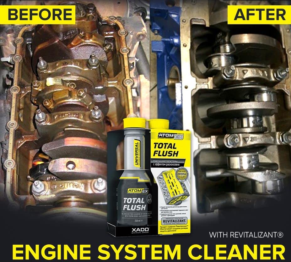 Xado Engine Oil System Cleaner With Anti-Carbon Effect - Removes Contamination & Engine Sludge - Atomex Total Flush Revitalizant