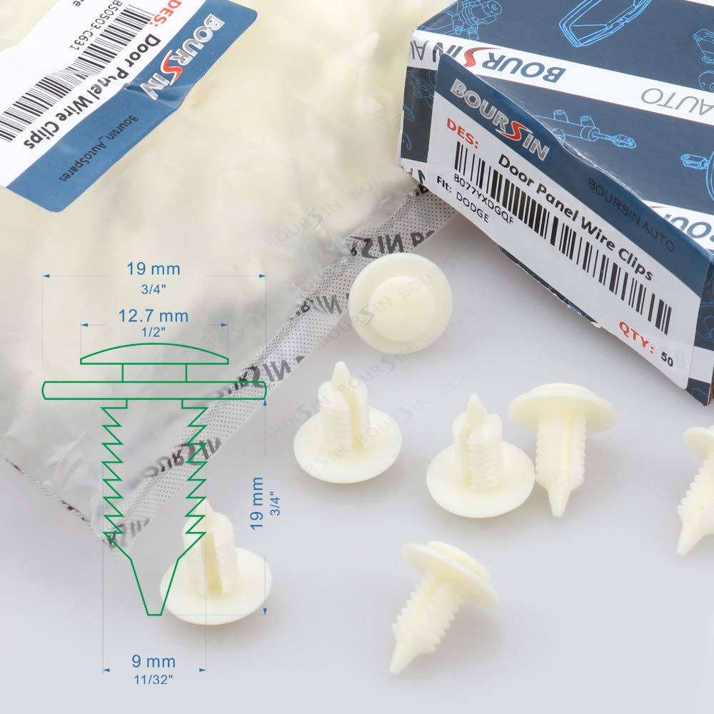 Boursin Nylon Door Panel Clips Fasteners Fits Dodge Ram 1500 2500 3500 Pickup Yellow 1994-On (100)