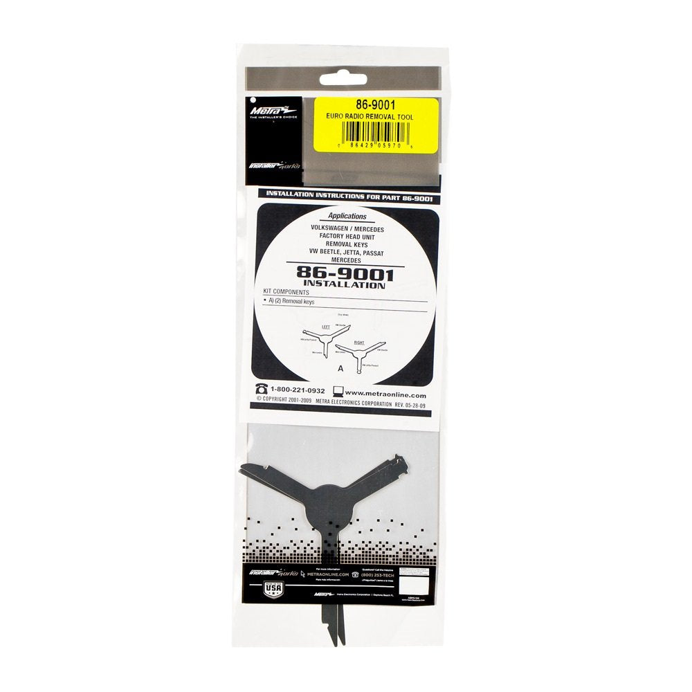 Metra 86-9001 Radio Removal Tool For Select 1998-2006 Volkswagen/Audi/Mercedes, Black