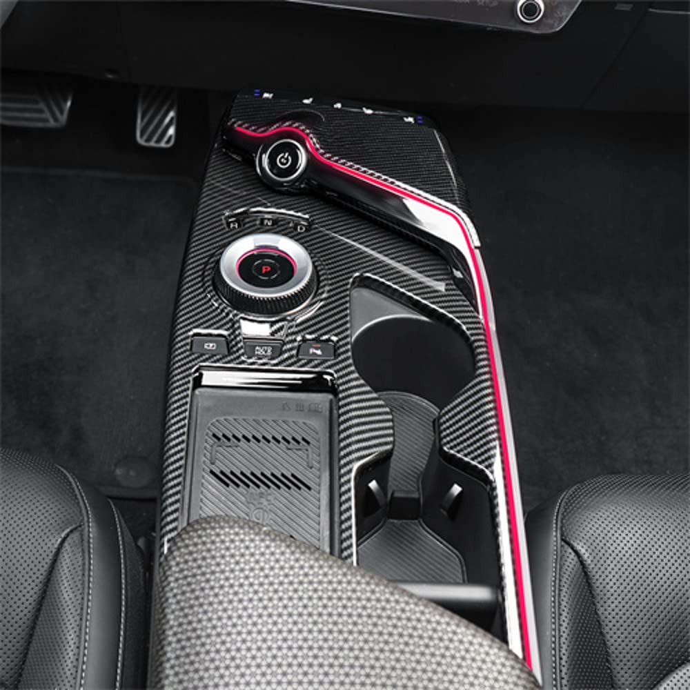 Youtoocar Carbon Fiber Pattern Car Gear Shift Panel Cover Interior Trim Compatible With Kia Ev6 Accessories