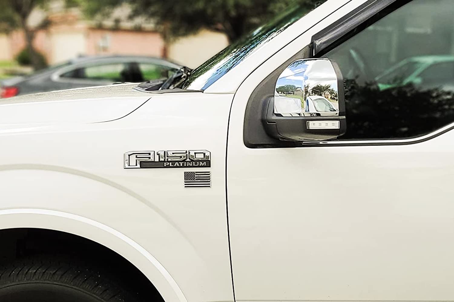 Dsycar 2 Pack Metal Embossed American Flag Emblem Decal Stickers - Aluminum Usa Flag Auto Emblem For Cars Trucks - Gifts 4 American Flag Valve Stem Caps