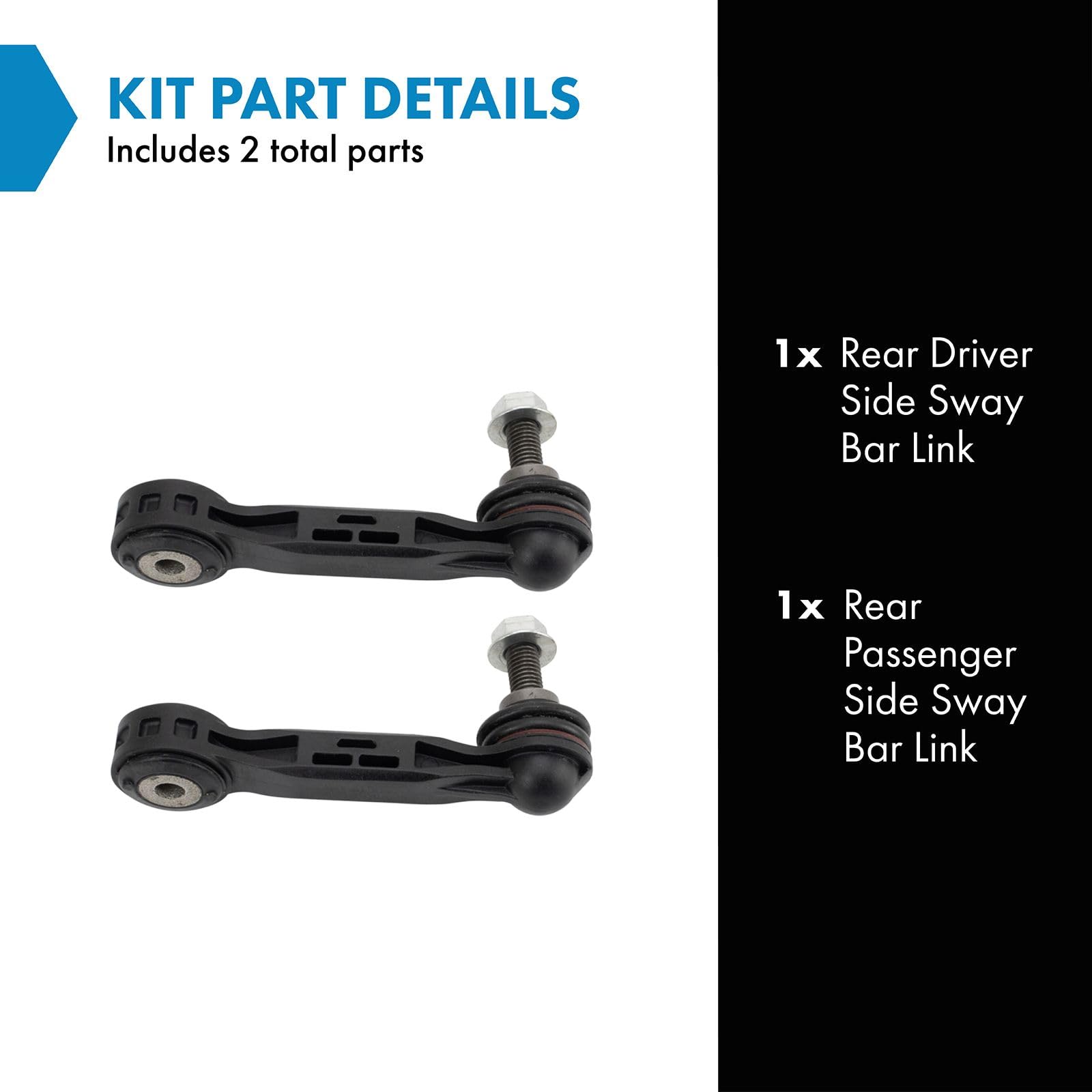 Trq Rear Sway Bar Stabilizer Link Set Compatible With 2016-2020 Bmw X1 2018-2020 X2 2014-2021 Mini Cooper 2016 Cooper Clubman 20