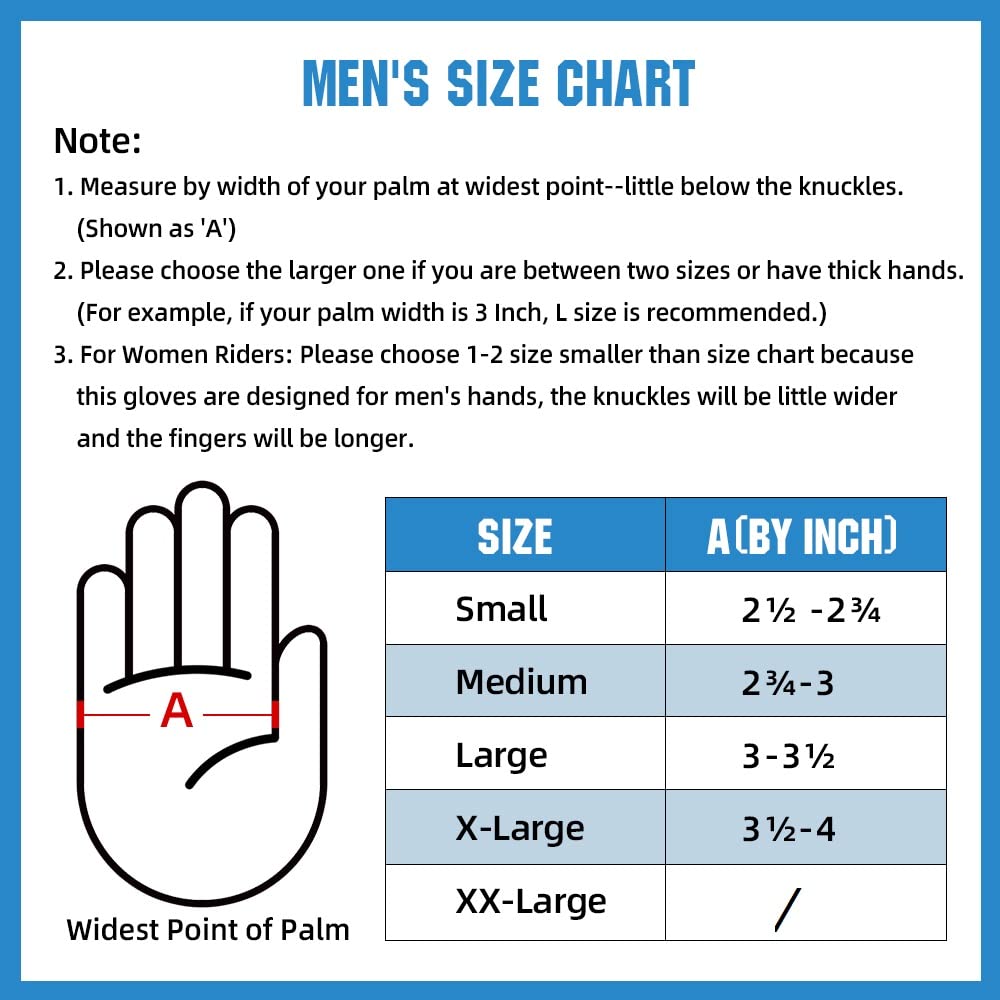 Kaiwende Mens Dirt Bike Riding Gloves -Full Finger Touch-Screen Motocross/Motorcycle Gloves For Bmx Mx Atv Mtb Off-Road Riding (