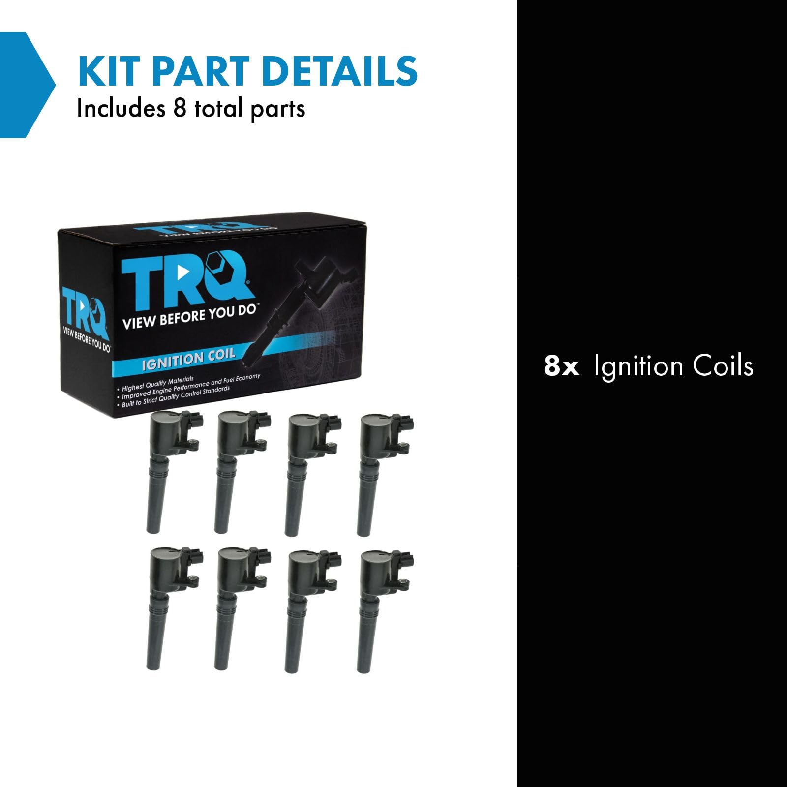 Trq Ignition Coil Set Compatible With 2002-2005 Ford Thunderbird 2000-2003 Jaguar S-Type 2000-2006 Lincoln Ls