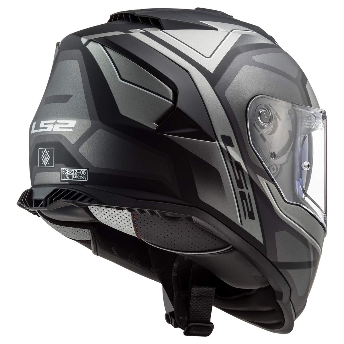 Ls2 Helmets Assault Full Face Motorcycle Helmet W/Sunshield (Petra Matte Black/Graphite/Gray - X-Small)