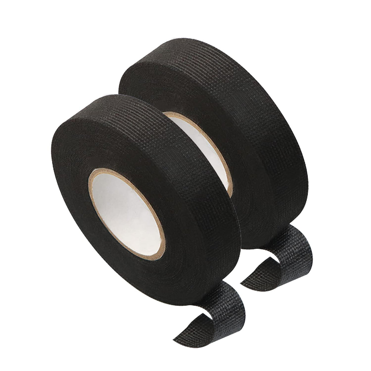 Vkvxclon Automotive Cloth Anti Abrasion Tape, 2 Rolls 3/4X50Ft Strong Adhesion Black High Temp Wiring Loom Harness Protection In