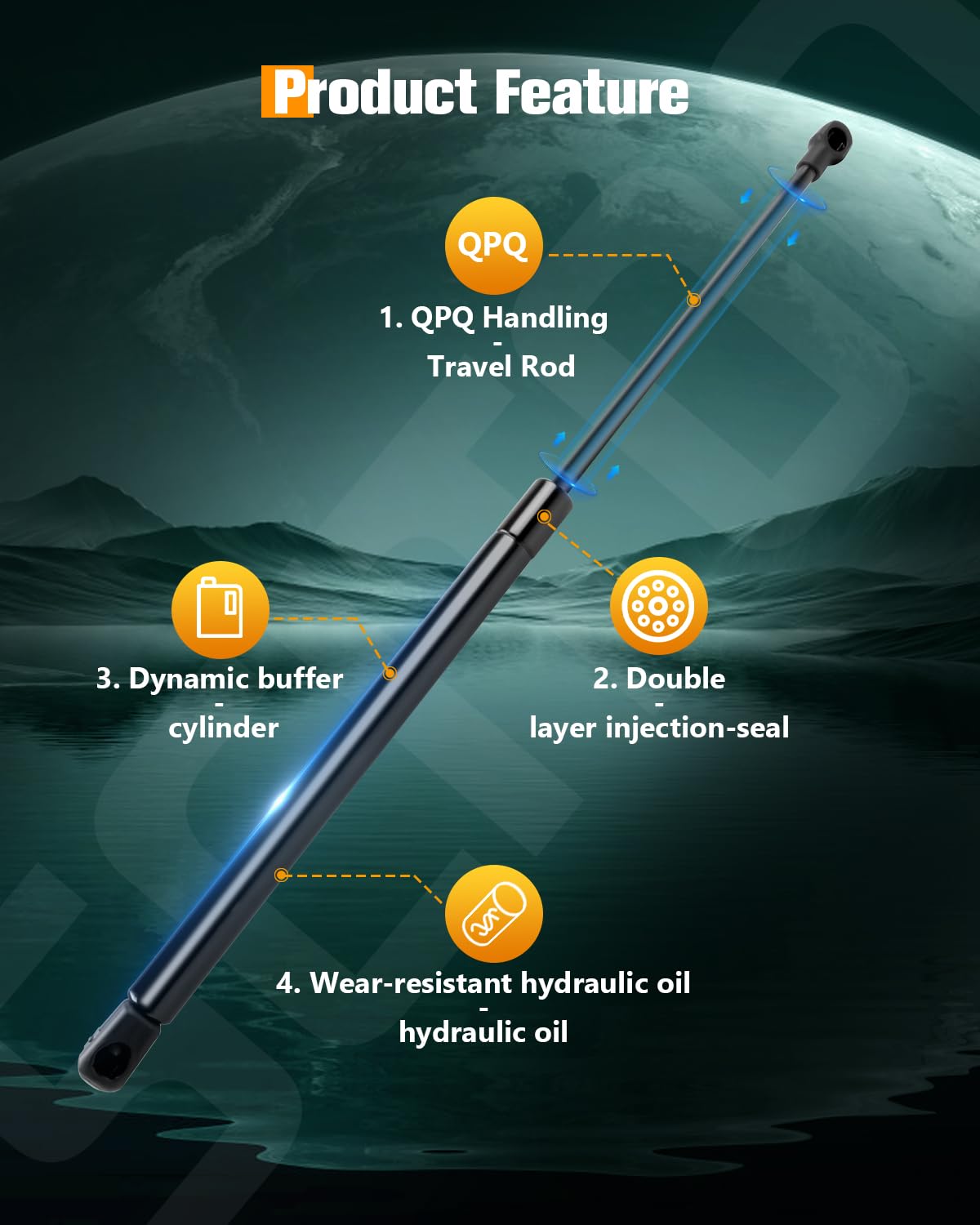 Scitoo 6133 18.43Inch Lift Supports Fit For Volvo Xc90 2003-2014 Rear Left And Right Liftgate Shock Struts 2Pcs