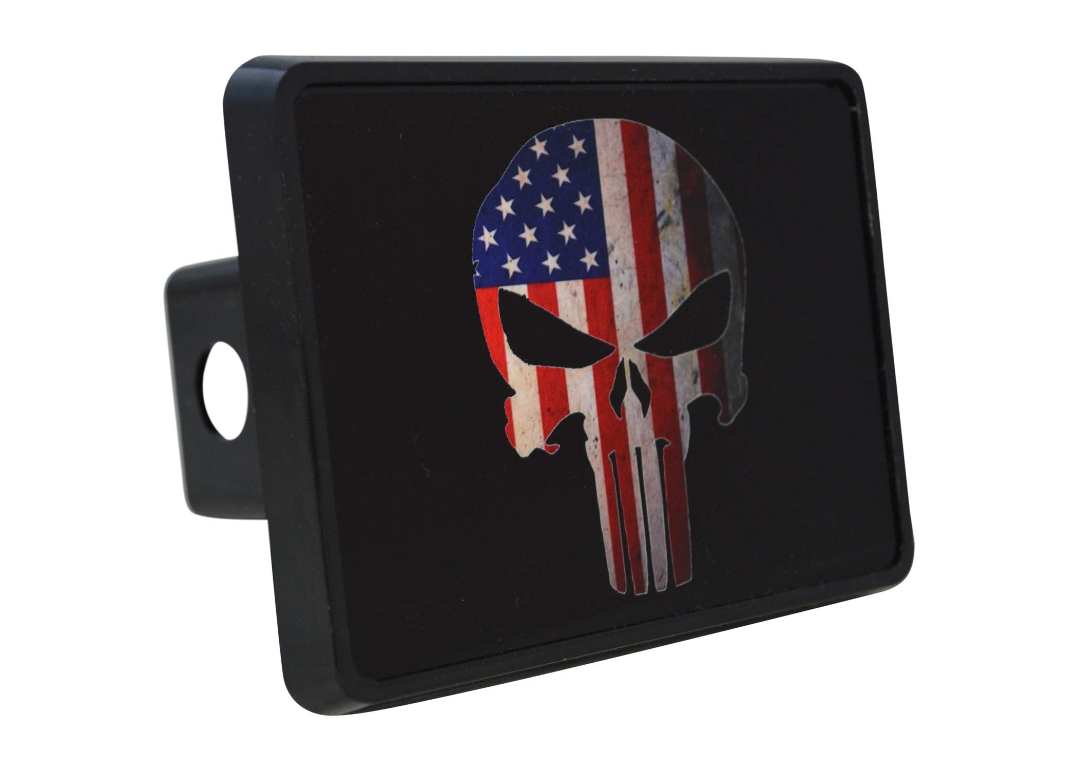 Rogue River Tactical USA American Flag Trailer Hitch Cover Plug US Patriotic Vintage Special Forces Skull