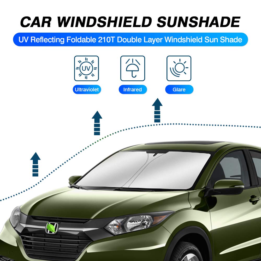 Kust Windshield Sun Shade For Honda Hr-V 2016 2017 2018 2019 2020 2021 2022 Hrv Sunshade Window Sun Visor Protector Foldable Blo