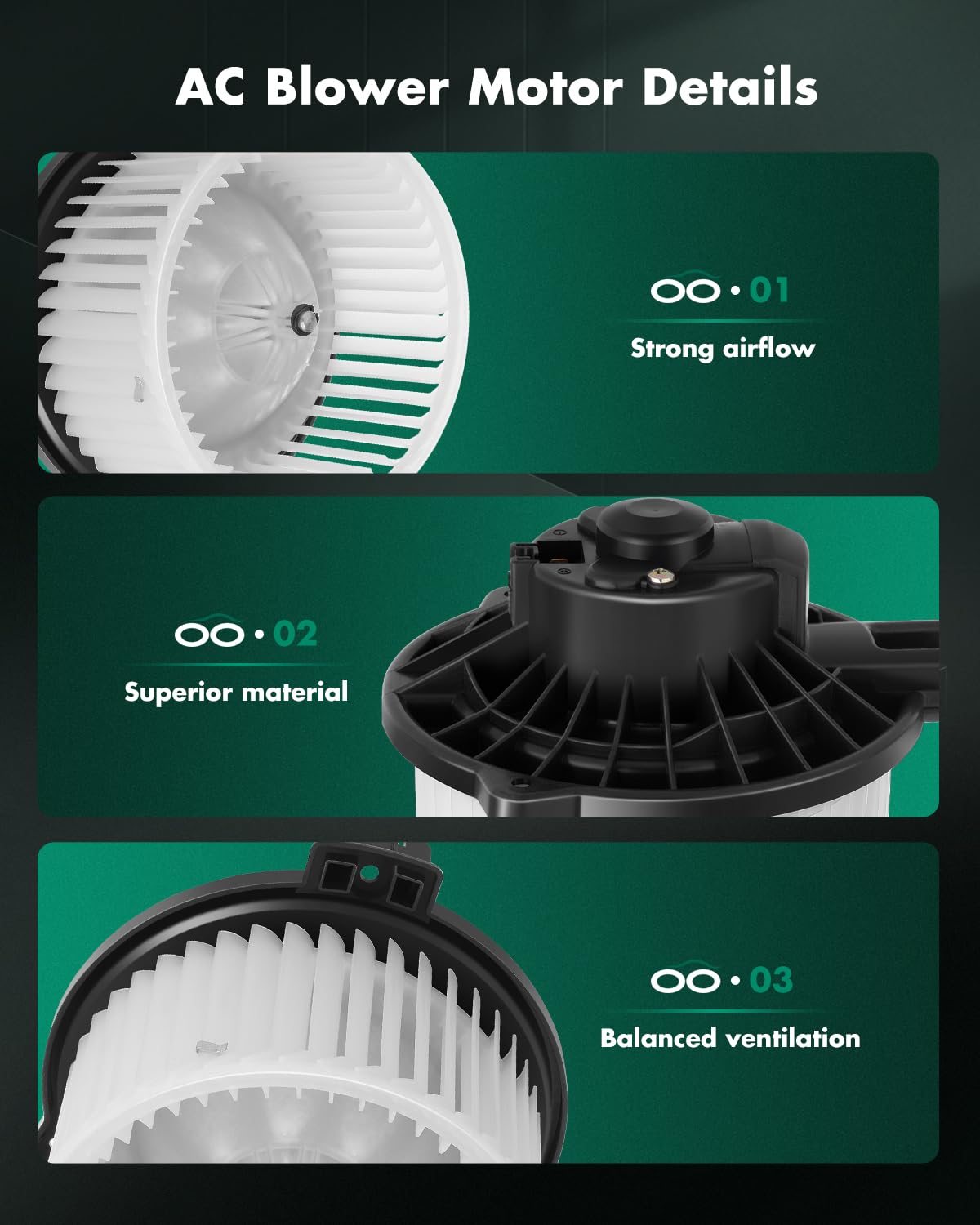 Scitoo Ac Heater Blower Motor With Fan For Toyota 700063 Hvac Blower Motor Fit For 2001-07 For Toyota Sequoia/2004-06 For Toyota