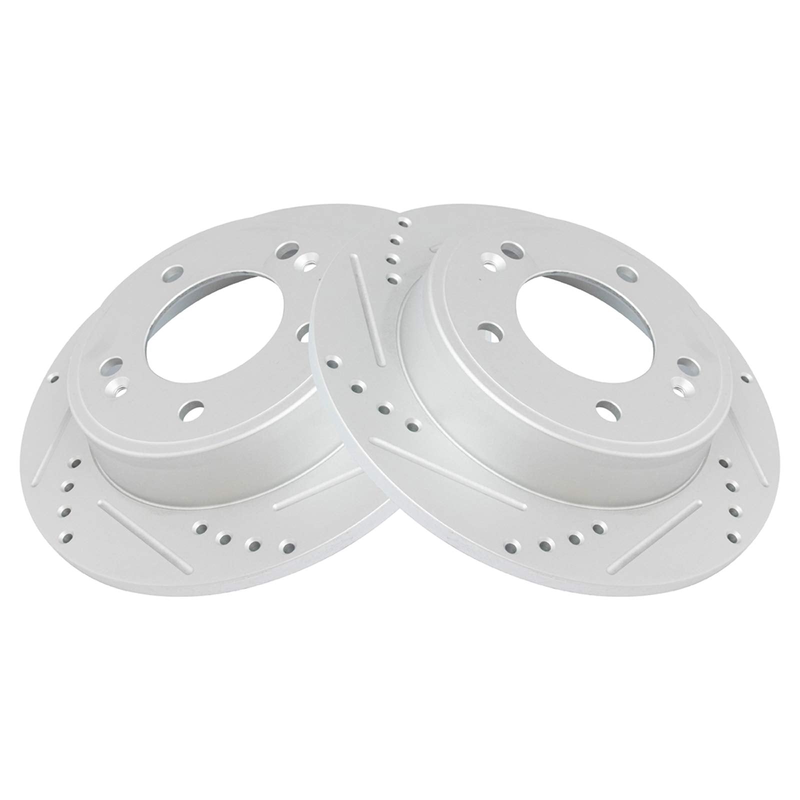 Trq Rear Performance Brake Rotor Drilled Slotted Pair Set For Elantra/Elantra Coupe/Elantra Gt/Forte/Forte Koup / Forte5 / Soul/