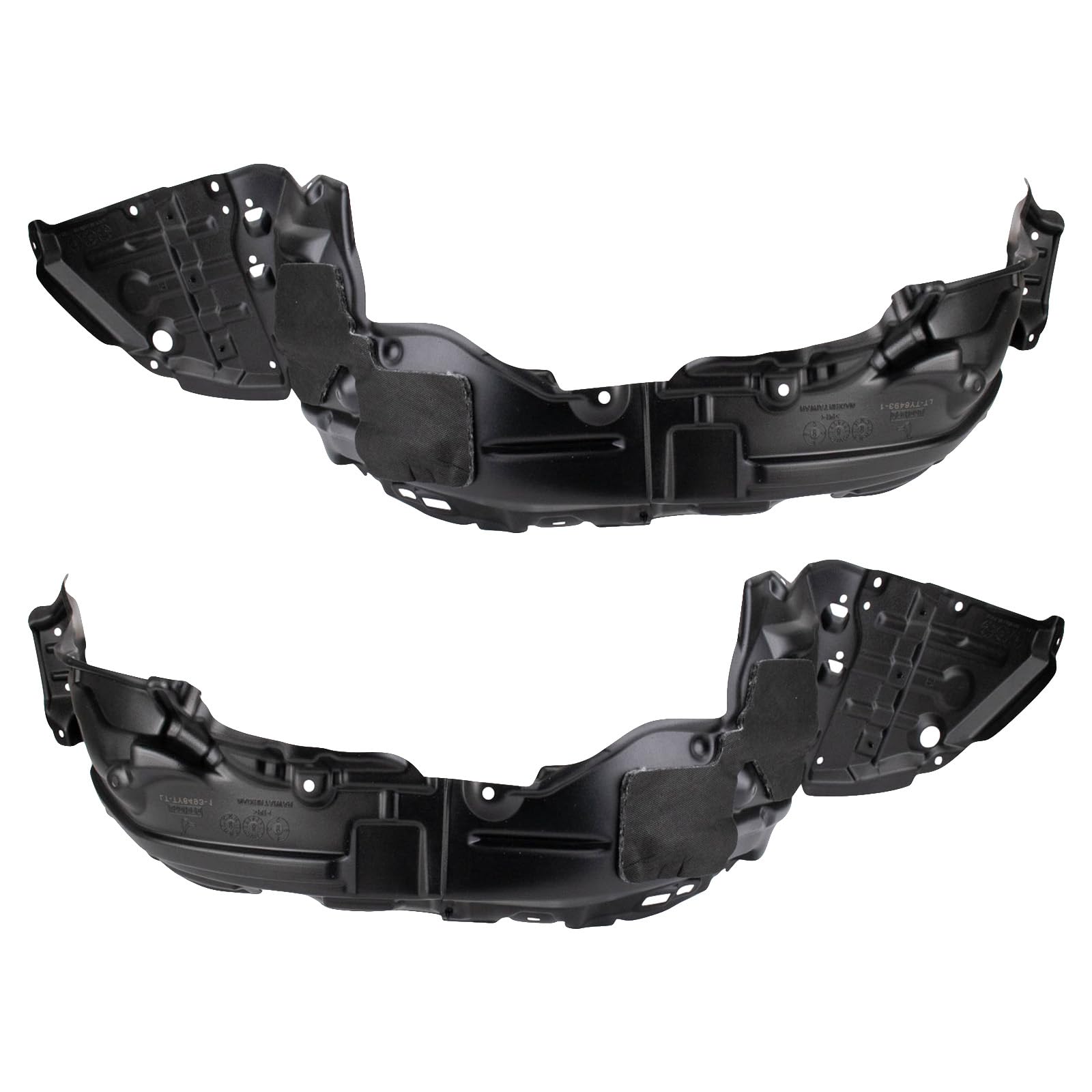 Trq Front Inner Fender Liner Set Compatible With 2017-2018 Toyota Prius Prime To1248217 To1249217