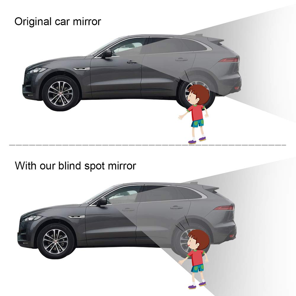 Pomfw Blind Spot Mirror, 2 Inch Rearview Convex Side Mirrors For Cars Suv Truck Van Stick On 3M Adhesive, Rear View Hd Glass Frameless Sway Rotate Adjustable Wide Angle 2Pcs (Rhombus)