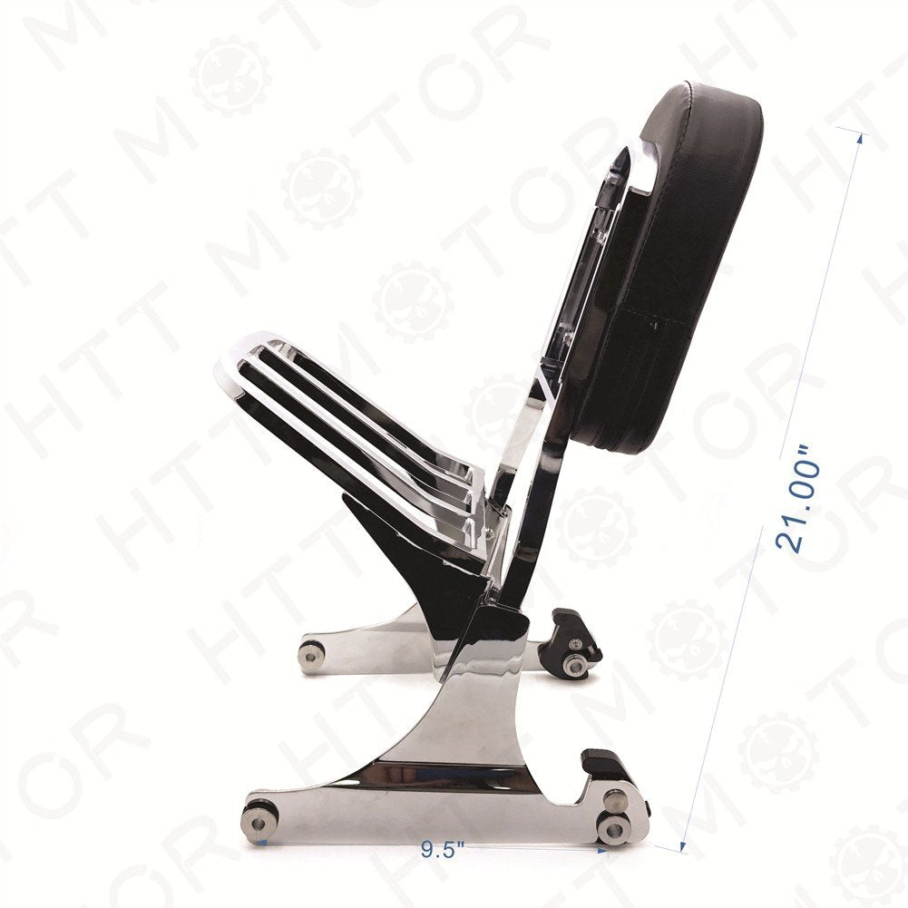Httmt Mt501-006F+502-012-Cd Detachable Sissy Bar Backrest & Luggage Rack Compatible With Harley Fatboy Softail Flstn