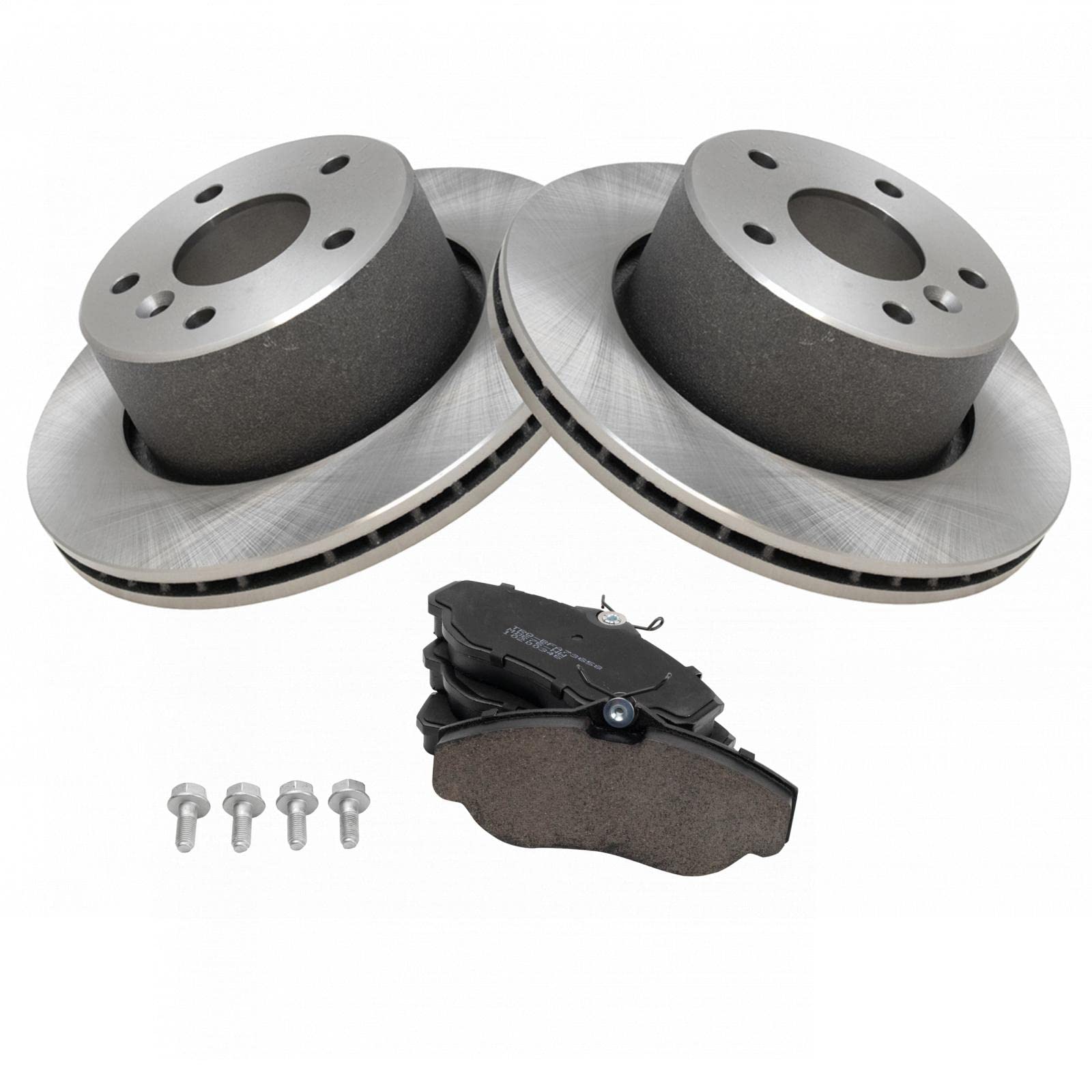 Trq Front Brake Pad & Rotor Kit Brake Pads Brake Rotor Semi-Metallic Compatible With 1999-2004 Land Rover Discovery