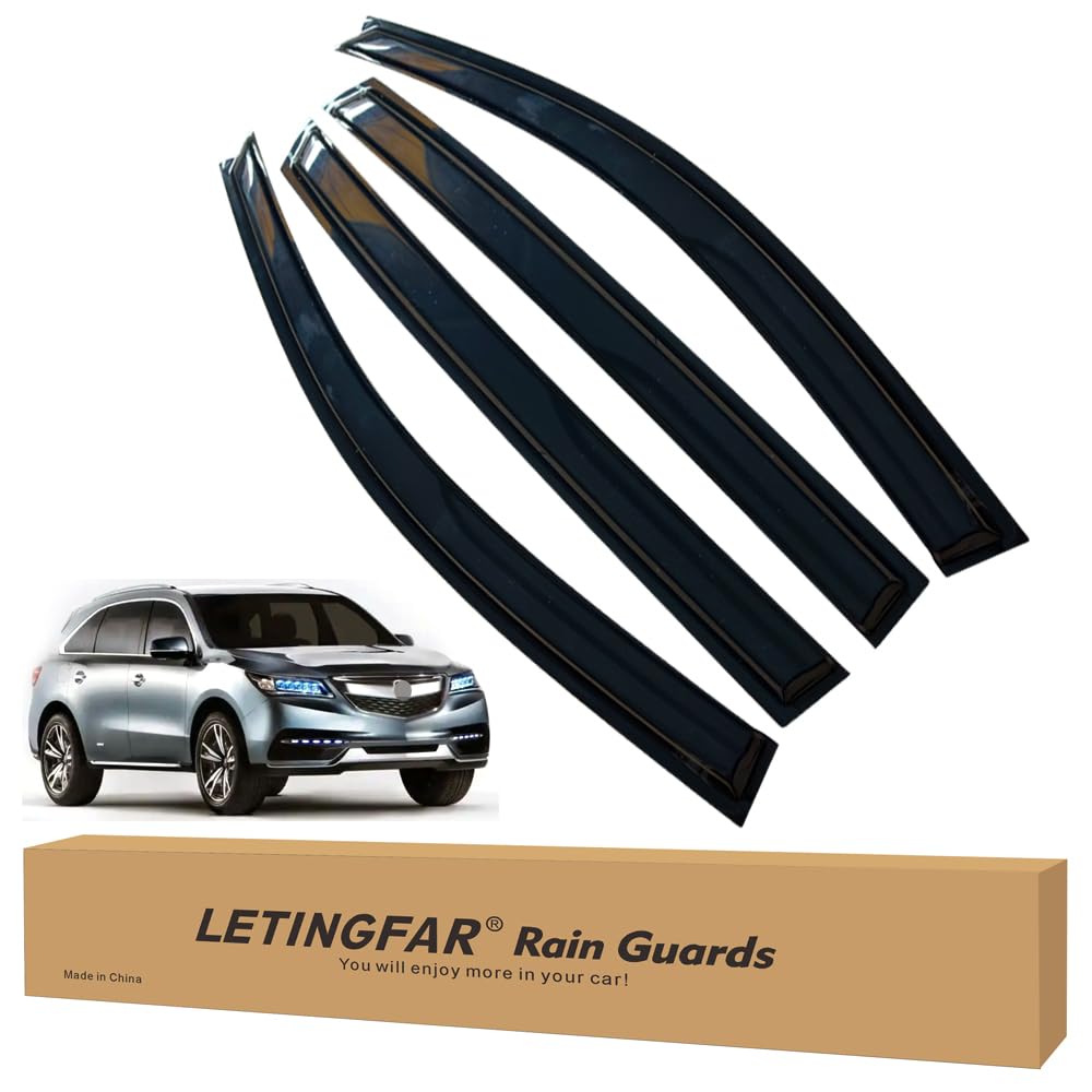 LETINGFAR Window Visors Rain Guards for Acura MDX 2014 2015 2016 2017 2018 2019 2020 2021 Accessories, Wind Deflectors Vent Shad