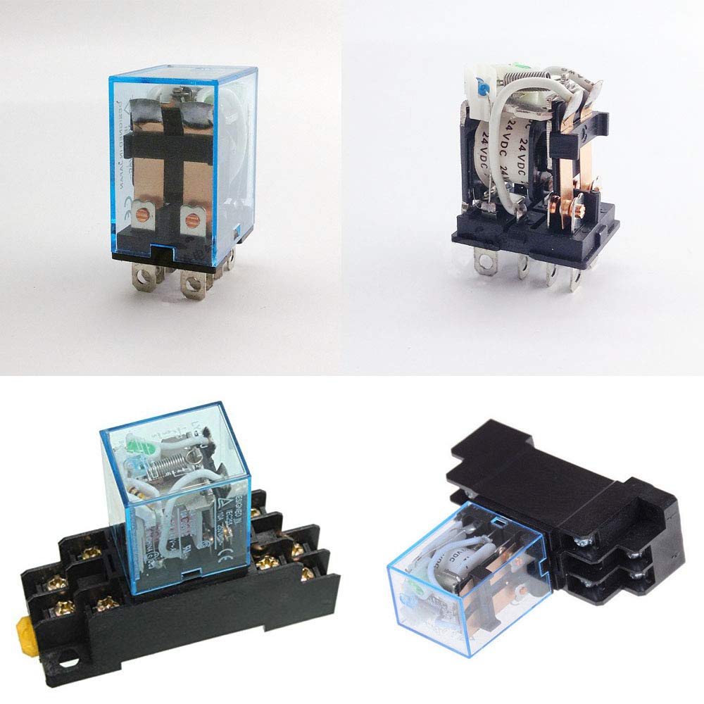 Ximimark 5Sets Dc 12V Coil Power Relay Ly2Nj Hh62P Jqx-13F Dpdt 8 Pin 10A With Socket Base