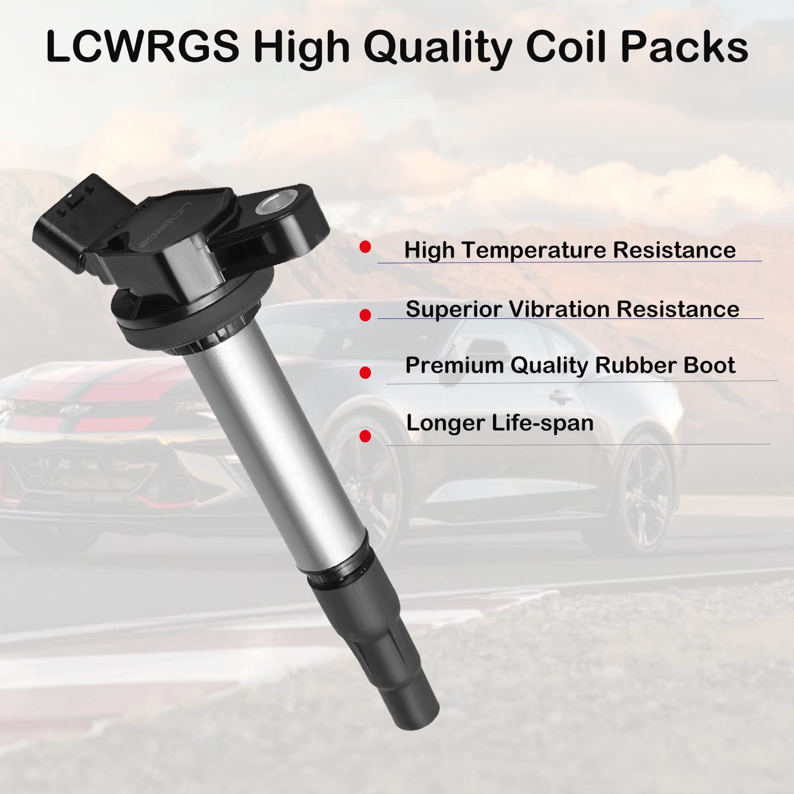 Pack of 4 Ignition Coil Compatible with 1.8 L4 Toyota Corolla Prius Matrix Scion XD 1.8L 2009 2010 2011 2012 2013 2014 2015 2016