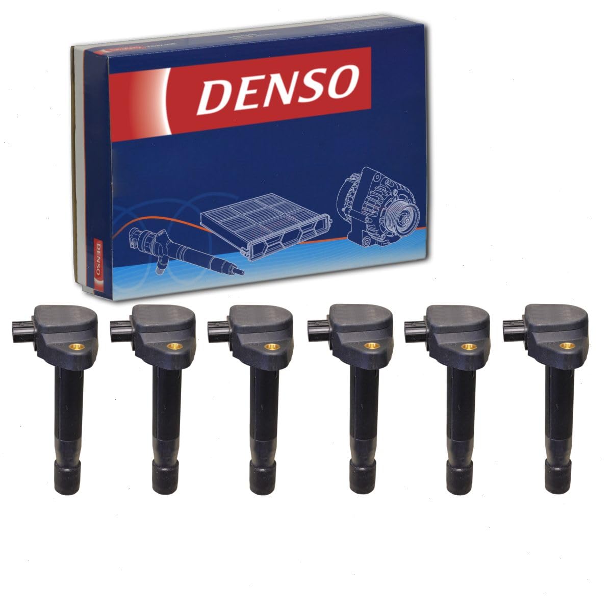 6 pc DENSO Direct Ignition Coils compatible with Honda Odyssey 3.5L V6 2008-2016