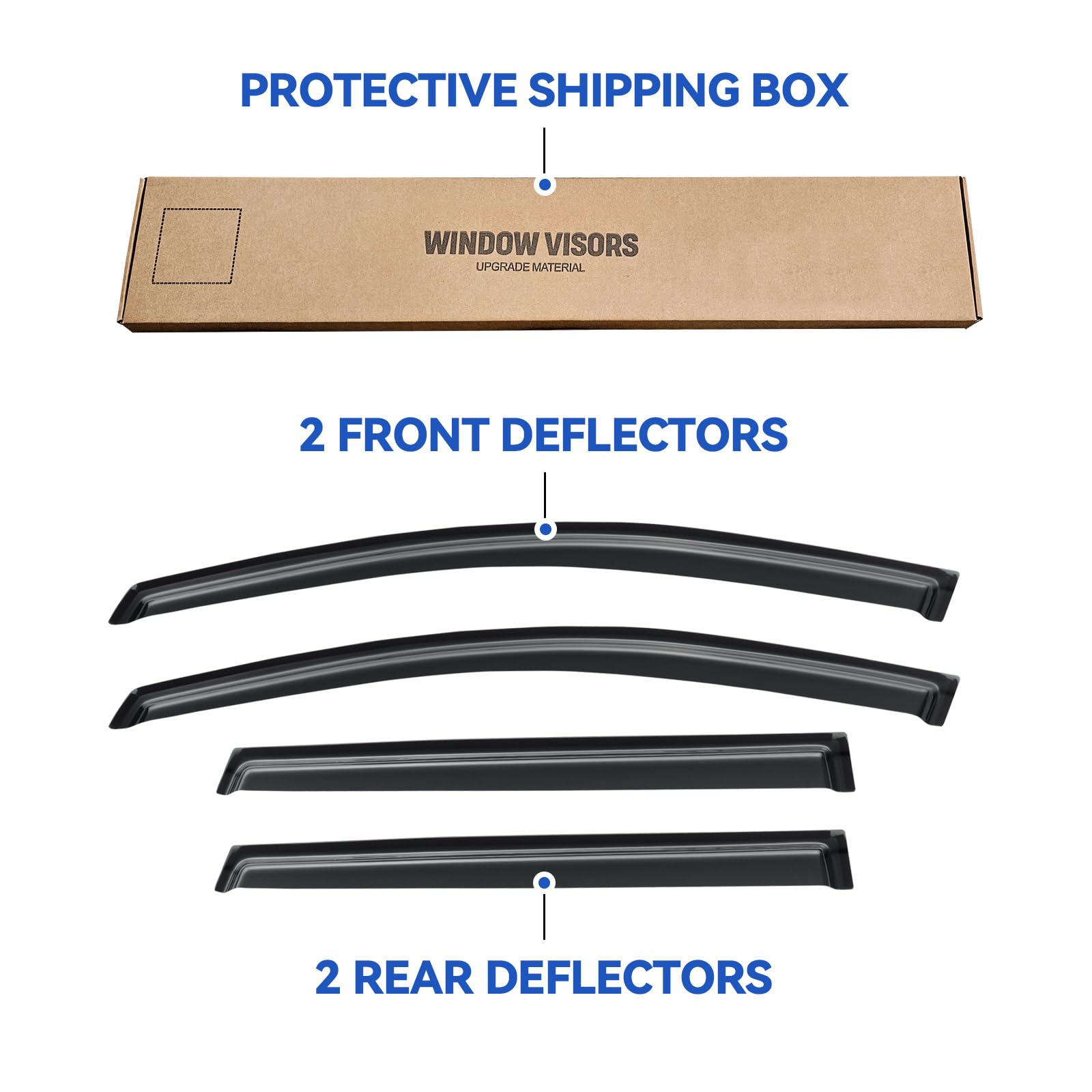 Window Visors Rain Guards Shield for 2009-2017 Chevy Traverse, Out-Channel Window Vent Wind Deflectors Visors Shades for 09-17 T