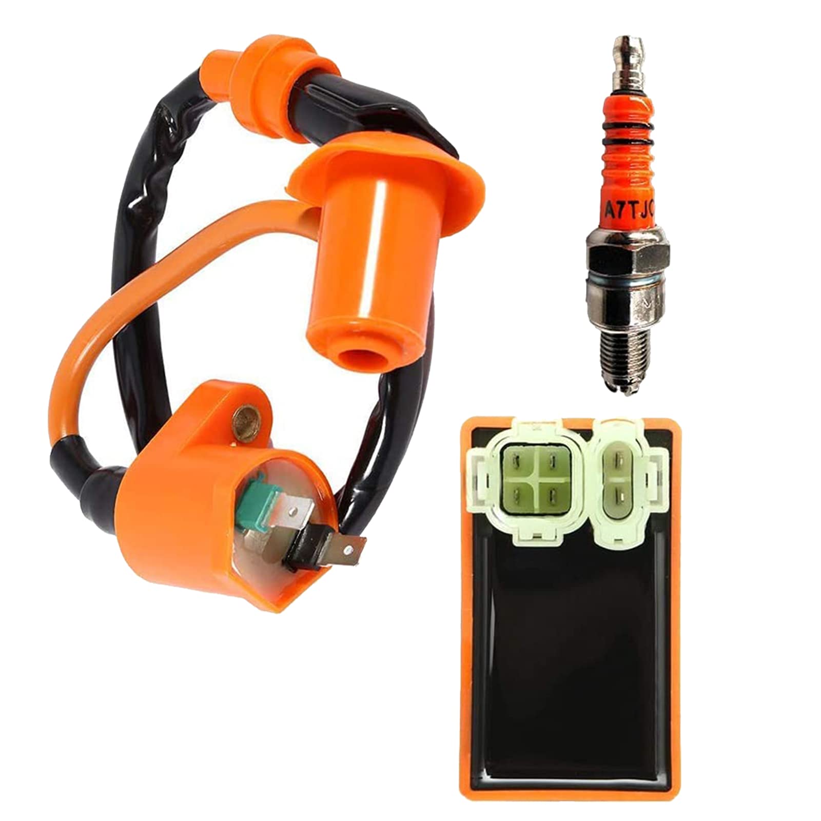 Performance Racing 6 Pins Ac Cdi Box + Ignition Coil + Spark Plug For Gy6 150Cc 125Cc 50Cc Scooter Moped Atv Go Karts