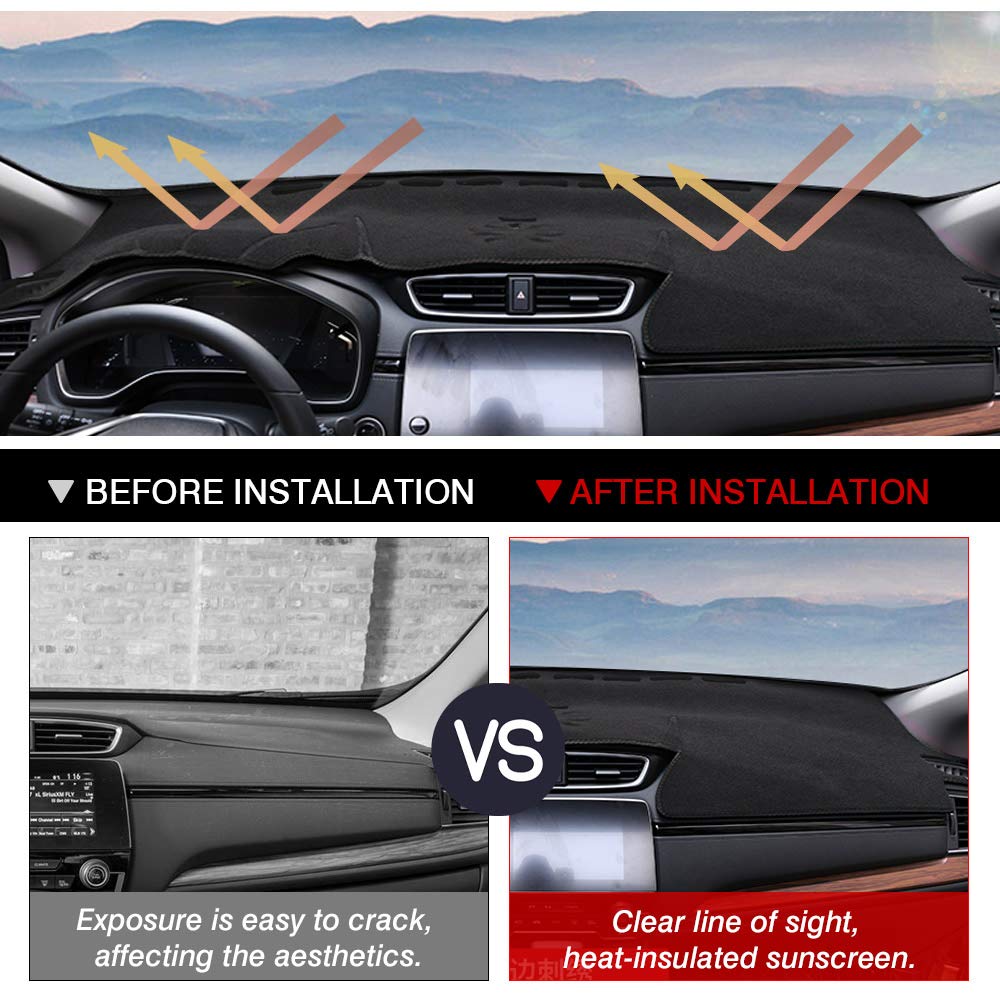 Cartist Suede Dash Mat Cover For Honda Cr-V Crv 2017-2022 Dash Cover Nonslip Dashboard Mat Protector Sunshade No Glare