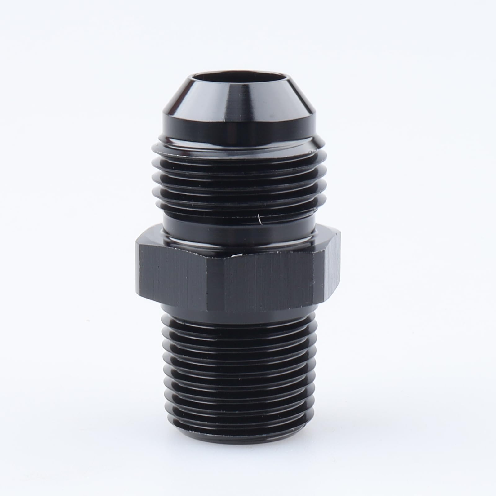 Ac Performance Male 3/8'' Npt To -8 An Flare Adapter Straight Aluminum Black