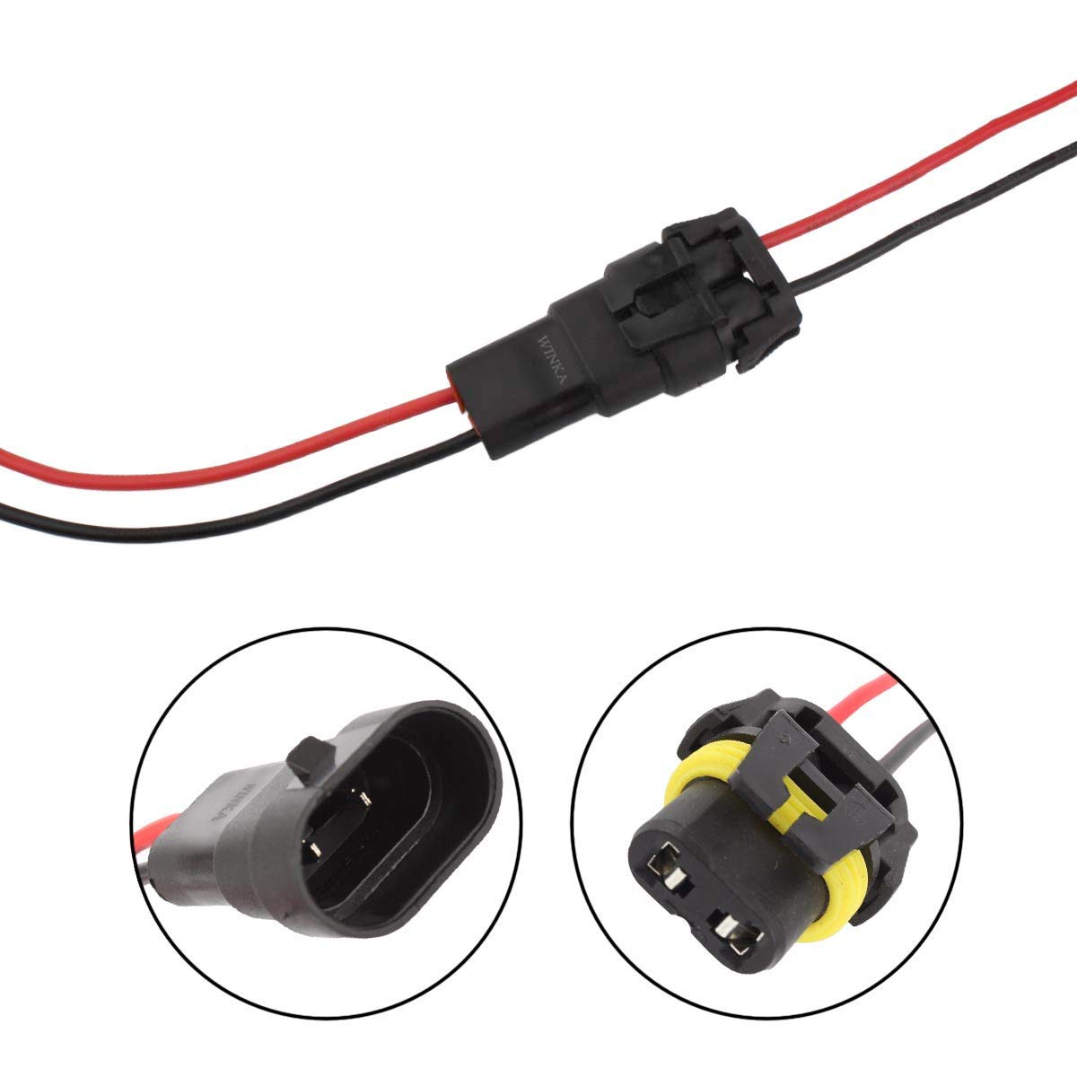Winka 9005/9006/H10 Male Adapter Wiring Harness Sockets Pre-Wired Connector Plug Socket For Car Fog Light