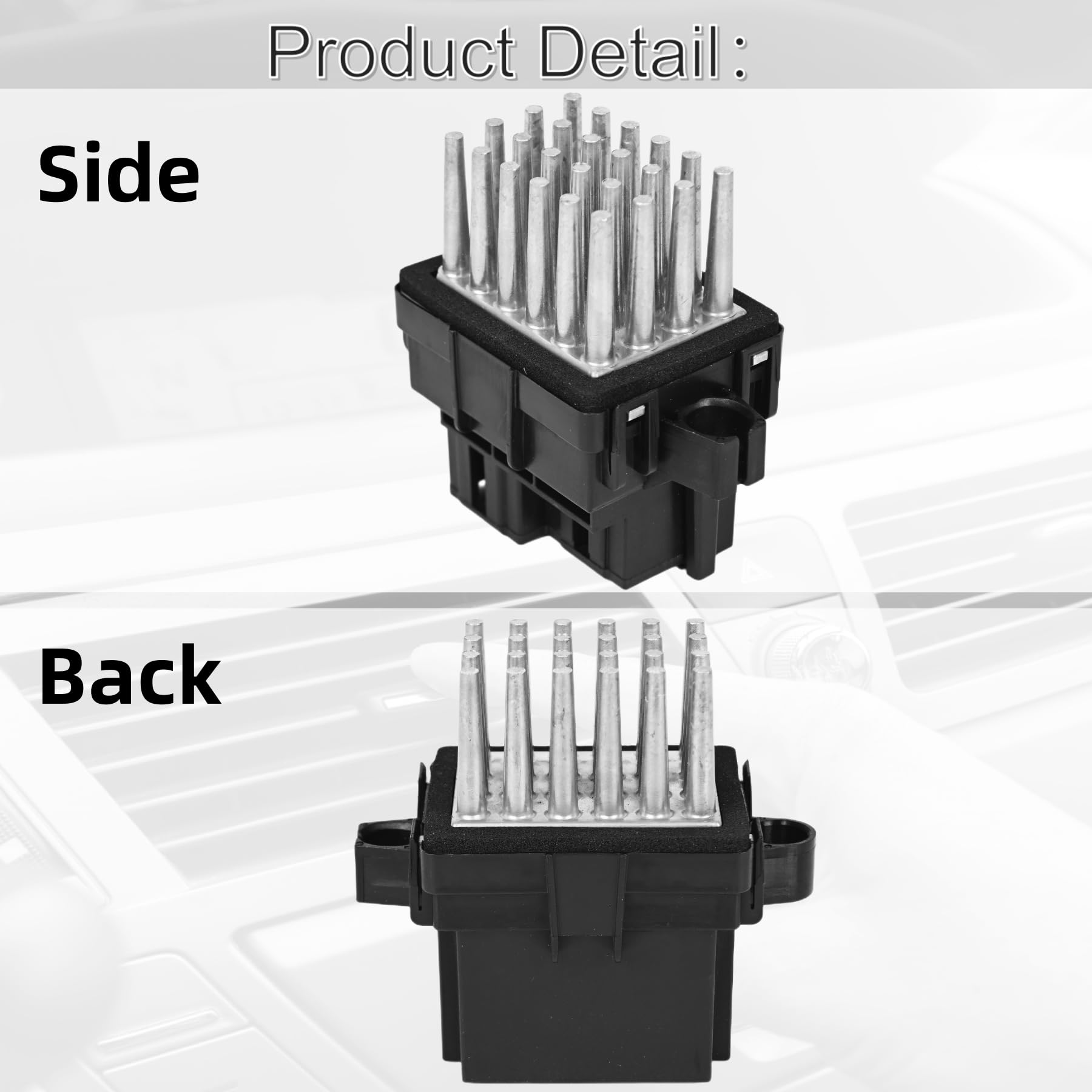 Blower Motor Resistor Compatible With Select 2007-2013 Chevy Silverado Suburban Tahoe Camaro Equinox/Gmc Sierra Yukon/Buick/Cadillac/Dodge/Chrysler/Opel Replace#15141283 13598134