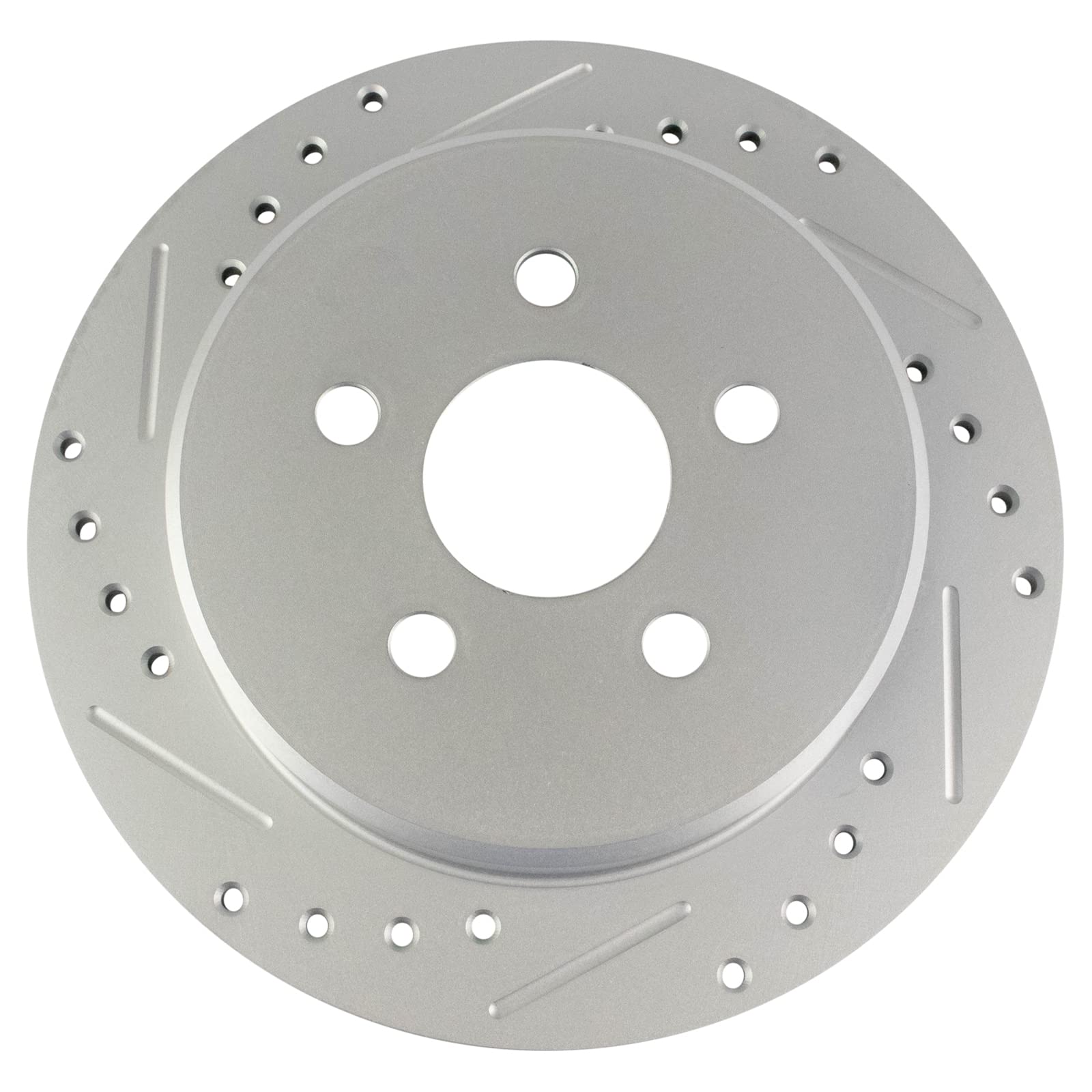 Trq Brake Rotors Set Performance Premium G-Coated Slotted X Drilled Compatible With 95-00 Chrysler Cirrus 01-10 Pt Cruiser 96-06