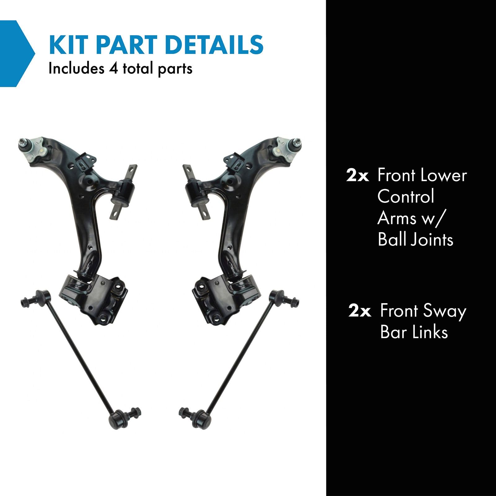 Trq Front Suspension Kit Control Arm With Ball Joint Sway Bar Stabilizer Link Compatible With 2012-2014 Honda Cr-V