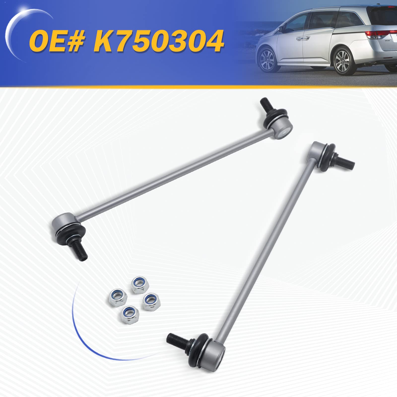 Zinc-Nickel Alloy Stabilizer Sway Bar Links For 2005-2017 Honda Odyssey K750304