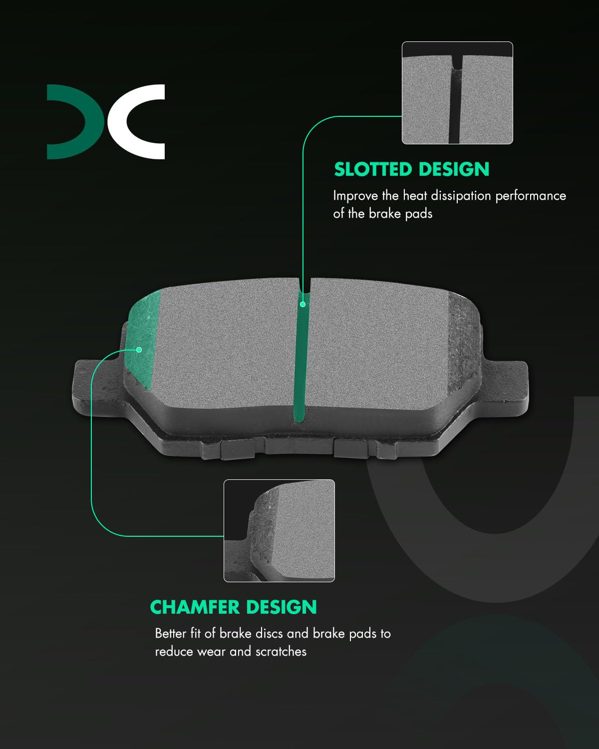 Scitoo D1090 Semi-Metal Brake Pads Kits Rear Replacement For Acura Rl 2005-2012